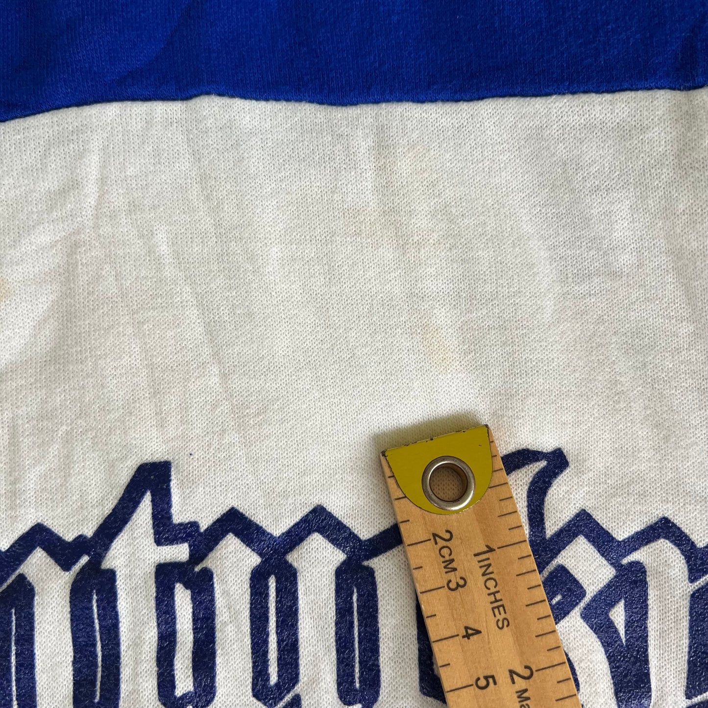 90s Kentucky Wildcats UK Blue White Old English Colorblock Boxy Hoodie 24x24" - Large