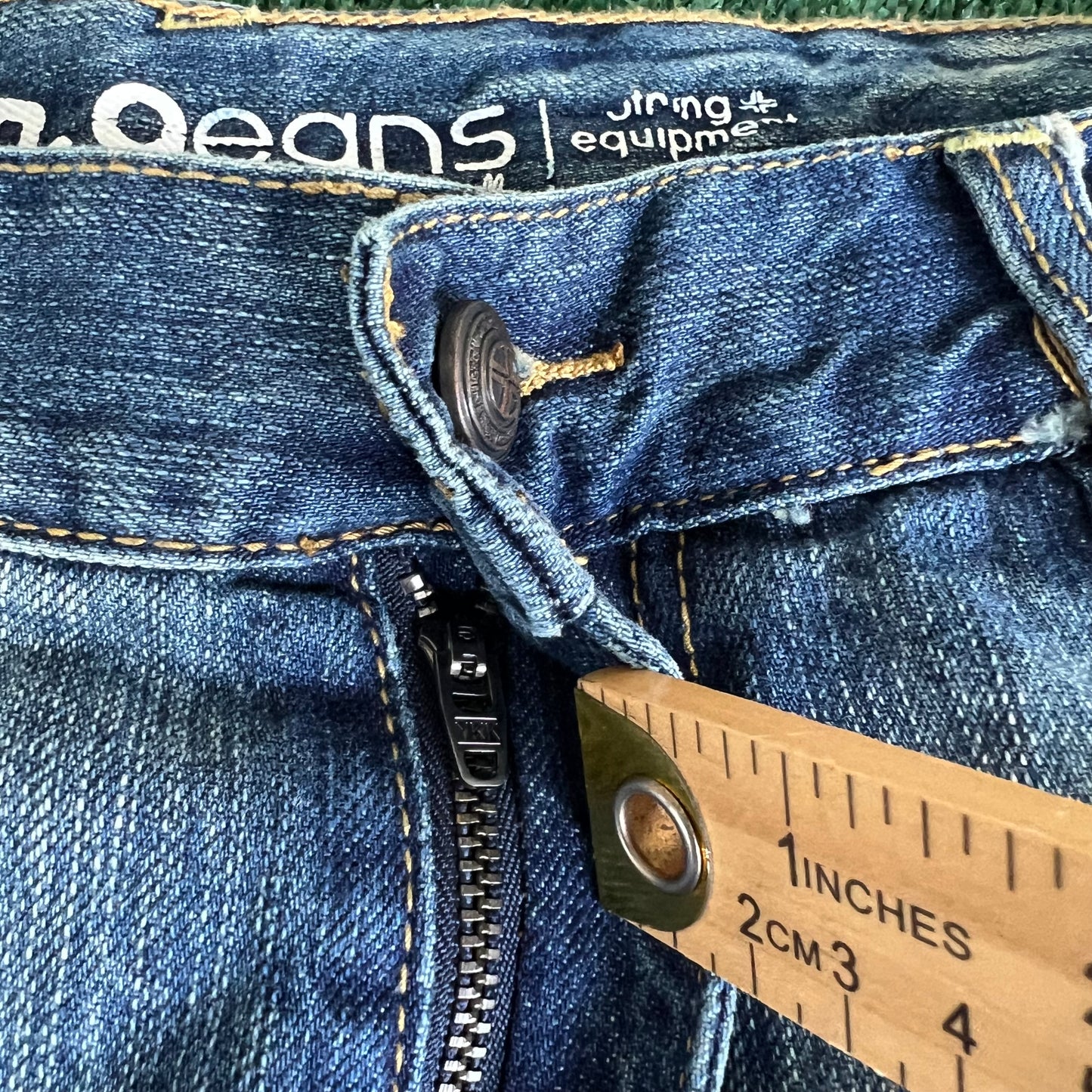 NWT Y2K LRG Baggy Flap Pocket Blue Jeans - 39x33.25" 19" Openings