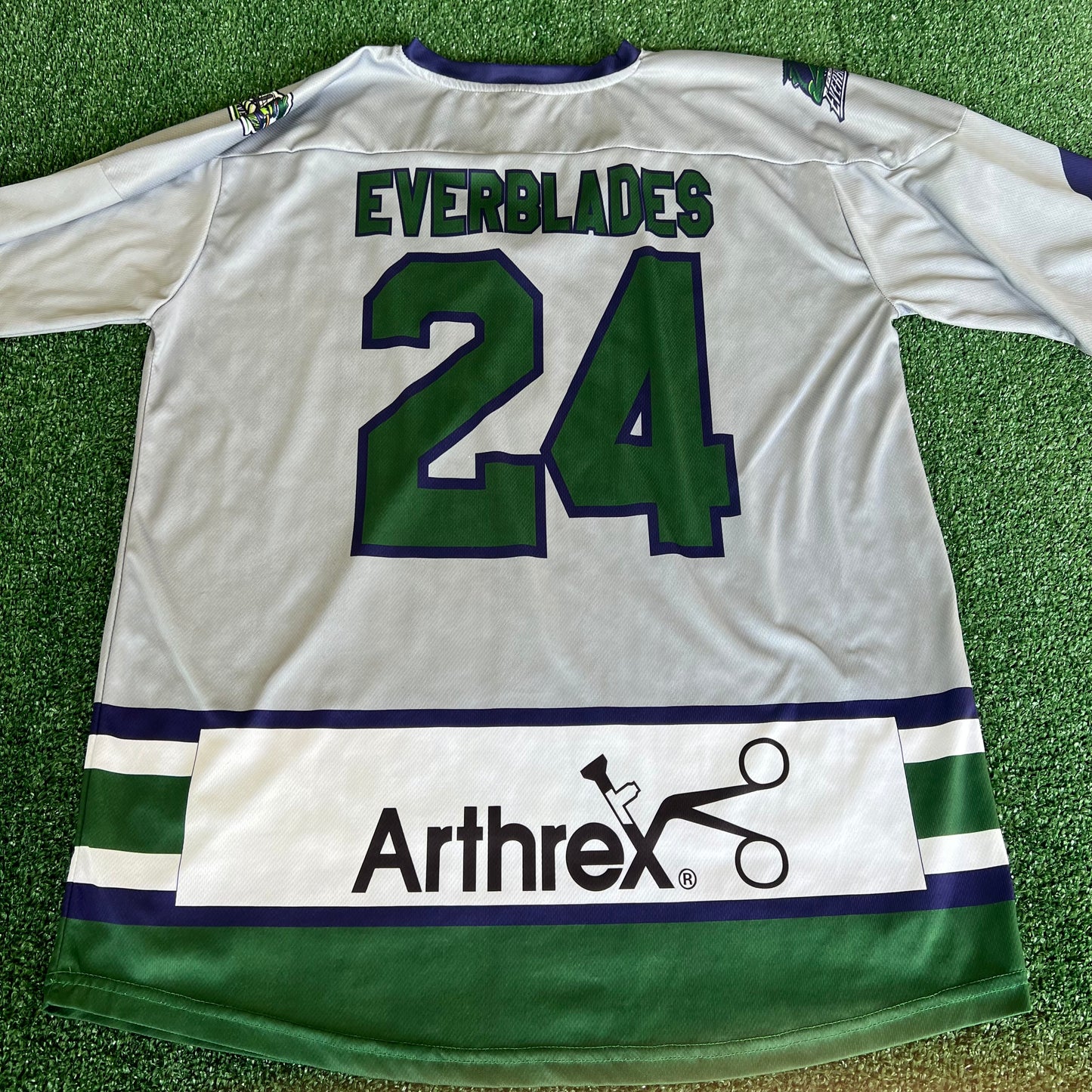 Men's Florida Everblades Skunk Apes One Night Rebrand Gray Hockey Jersey - XL