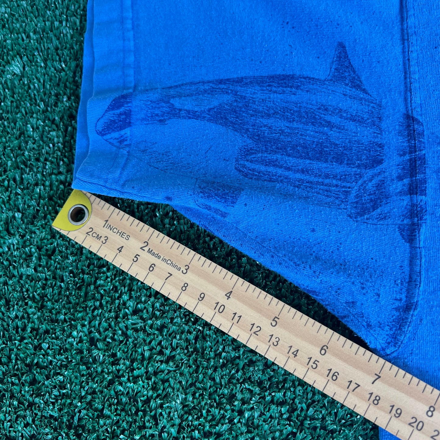 90s Sea World Orca AOP Blue T-Shirt - Medium