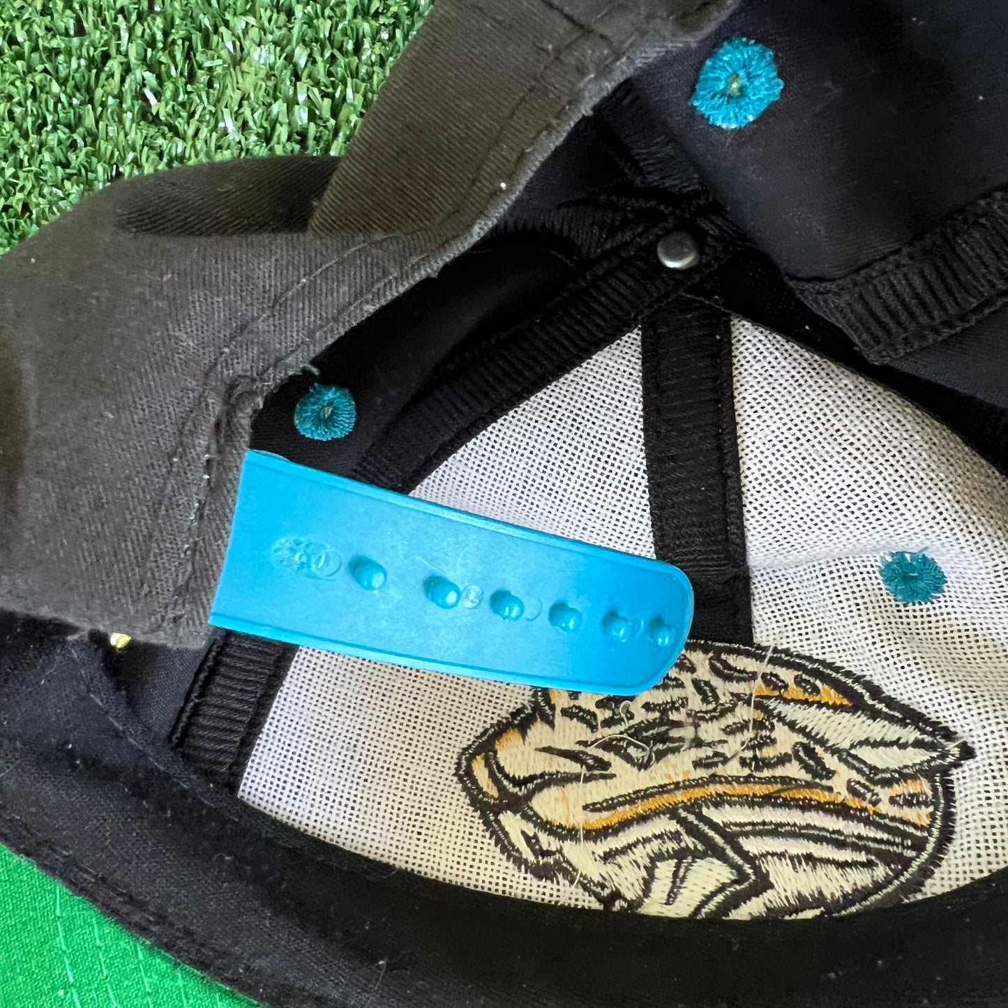 90s Logo 7 NFL Jacksonville Jaguars Black Snapback Hat