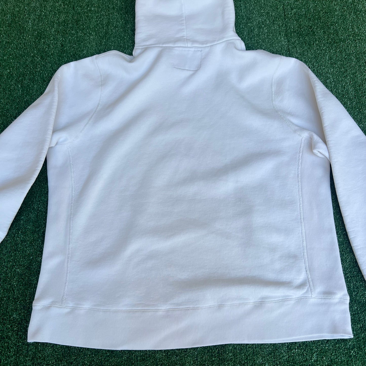 Vintage Y2K Mens Ambercrombie & Fitch White College Spellout Reverse Weave Hoodie - XL