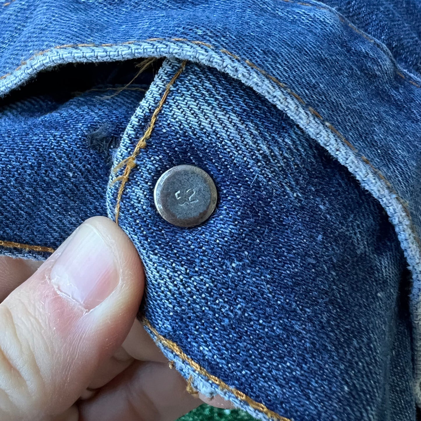 70s Levi’s 70505-0217 Type 3 Indigo Denim Jean Jacket Small E #52 B - Size 36 Small