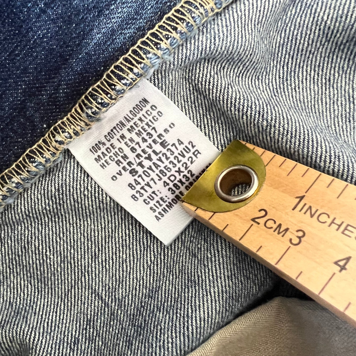 Y2K Ralph Lauren Ashmore Baggy Straight Blue Jeans - 38x30.5" 19" Openings