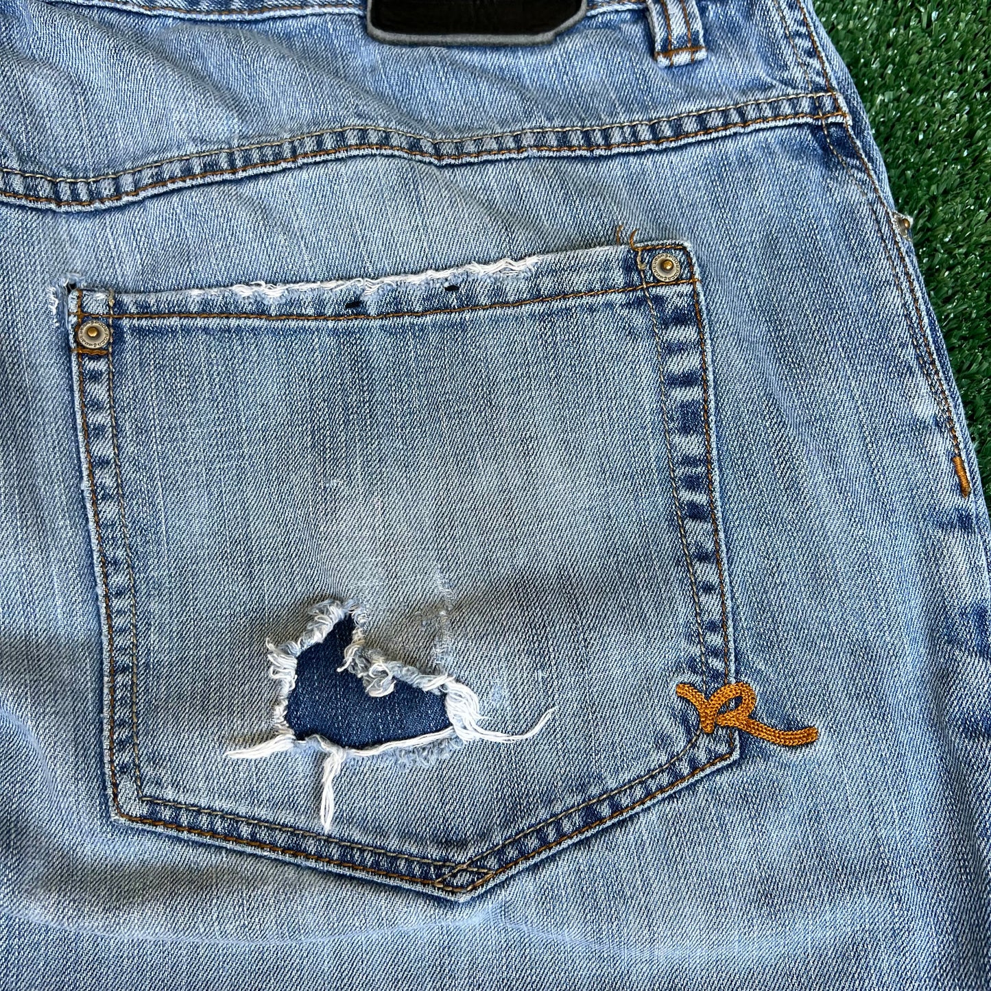 VTG Y2K Men's Rocawear Wide-Leg Baggy Blue Jeans 42x28" 22" Opens JNCO Style