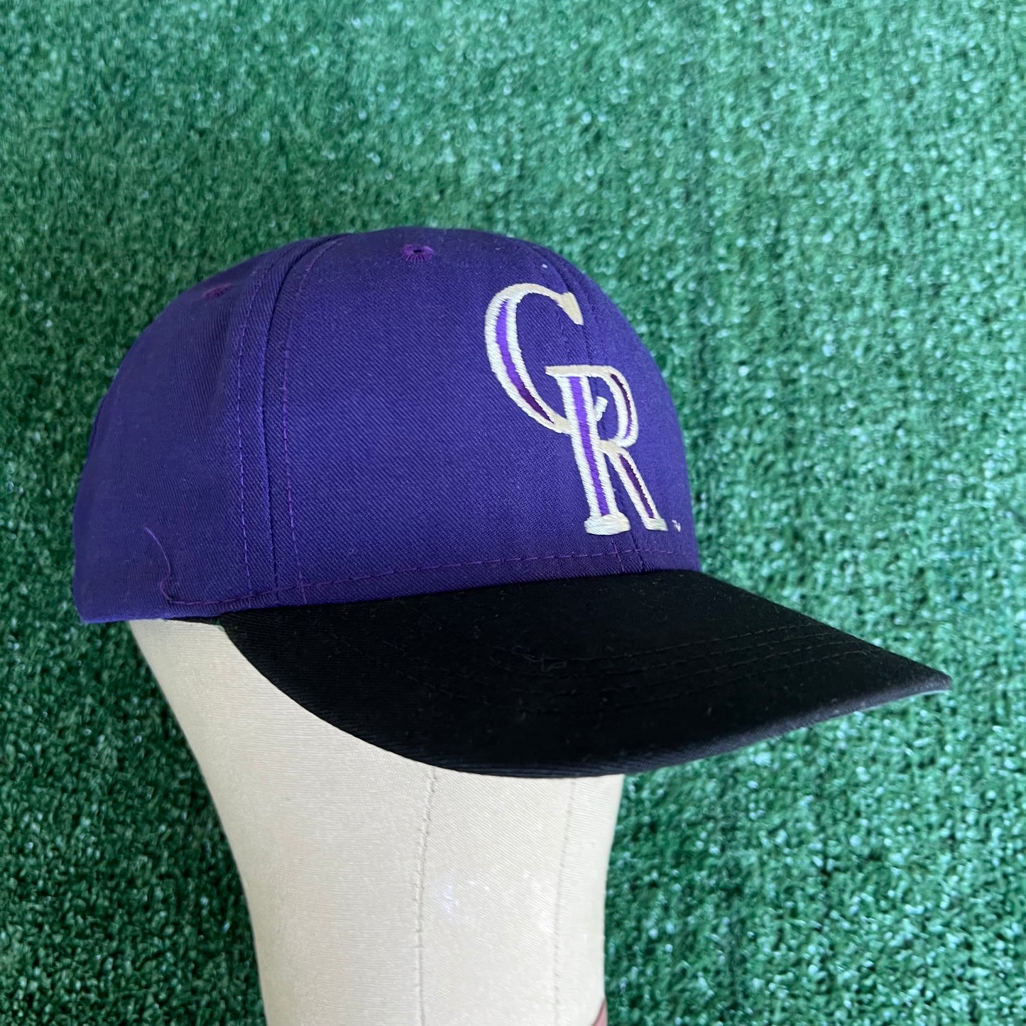 90s MLB Colorado Rockies Purple Black Snapback Hat