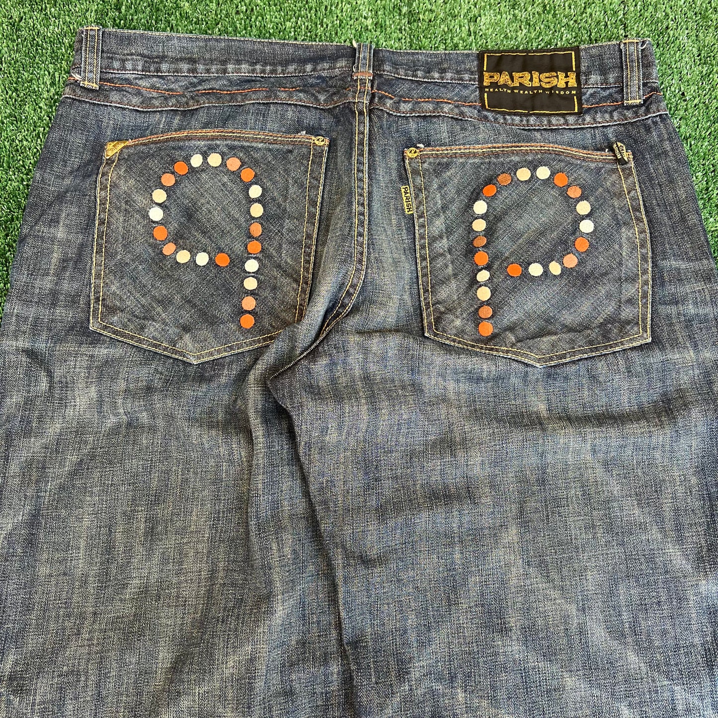 Vintage Y2K Men's Parish Wide-Leg Blue Jeans 42x32" 21" Opens Southpole Style