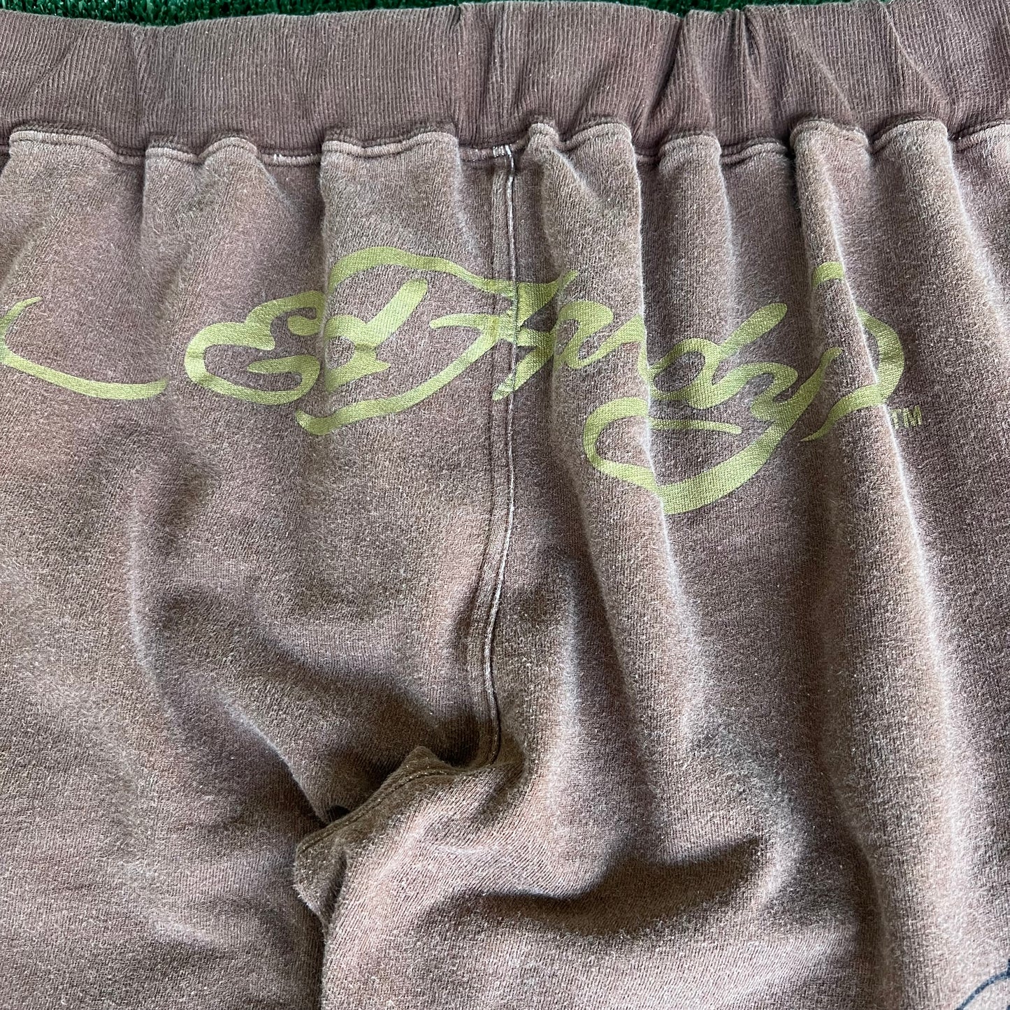 Y2K Ed Hardy Skull Faded Brown Baggy Wide-Leg Sweatpants - Large 31x28.5" 21.5" Openings