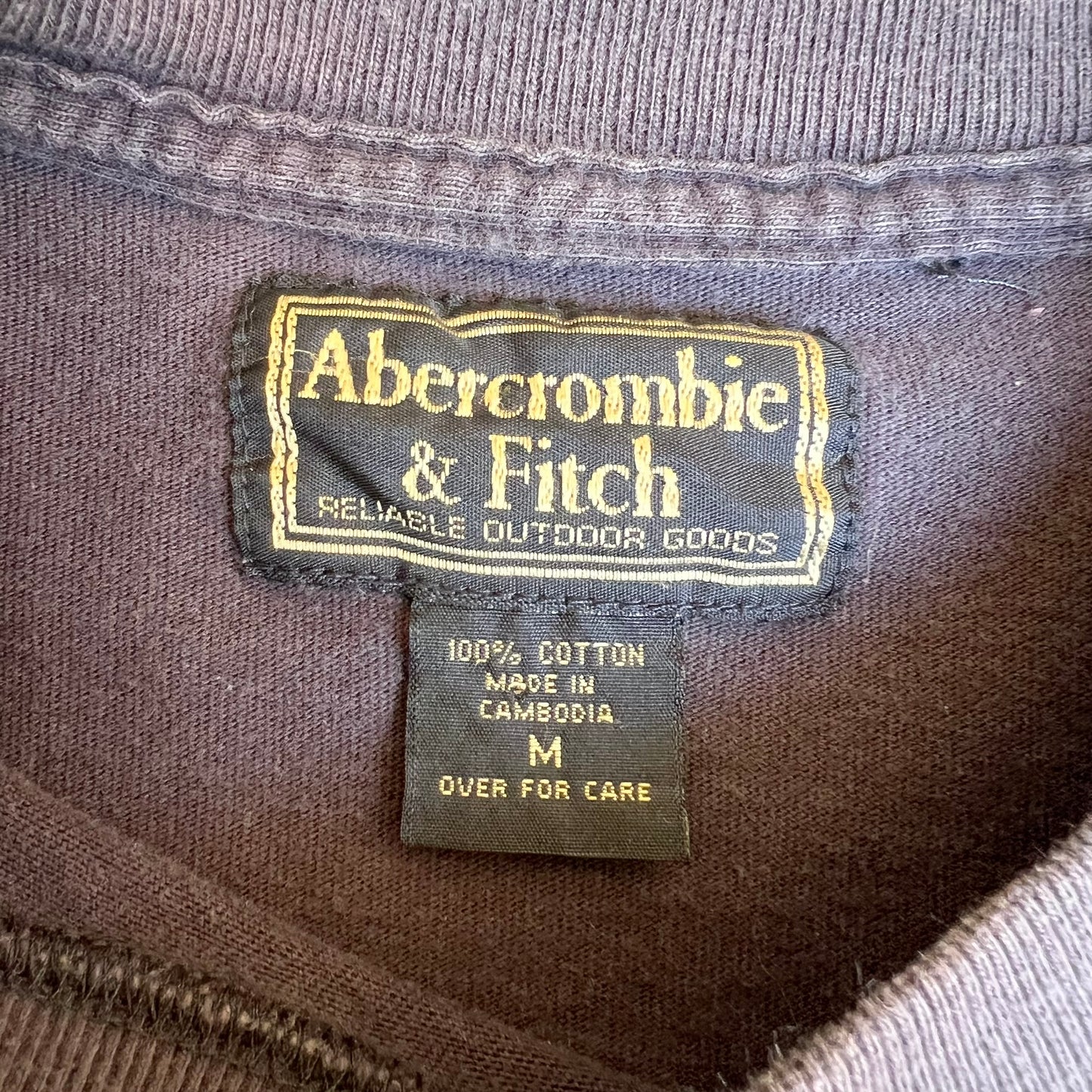 Vintage Y2K Abercrombie & Fitch AF Navy Blue Spellout Long Sleeve T-Shirt - Medium
