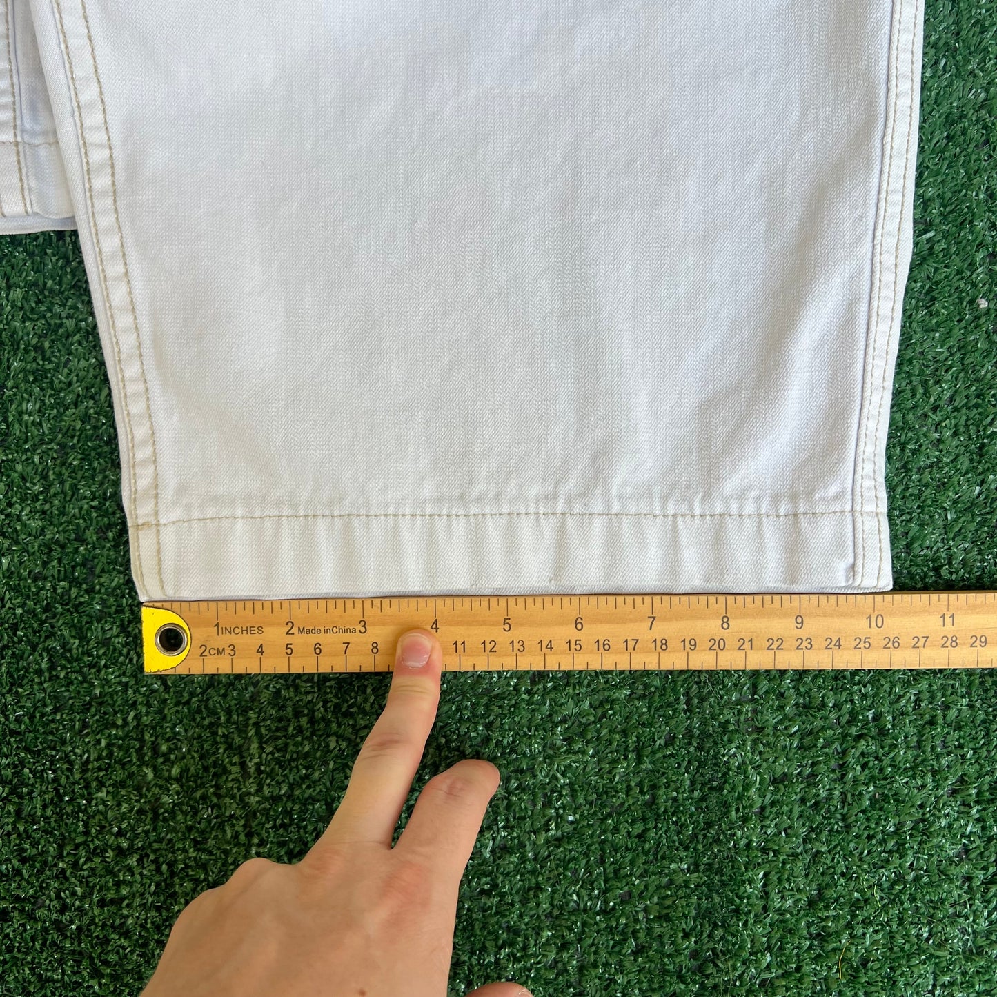 VTG 90s Y2K Men Karl Kani Wide-Leg Baggy White Jeans - 38x27" 20" Opens JNCO Style