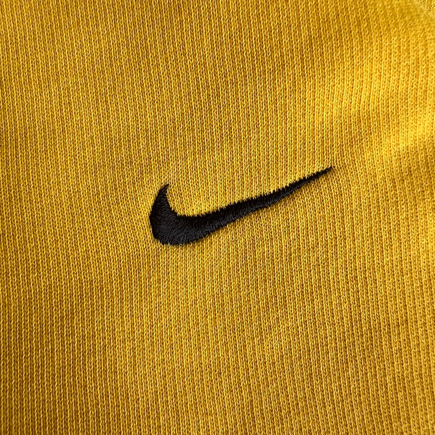 Y2K Nike Yellow Mini Swoosh Distressed Sweatshirt - XL