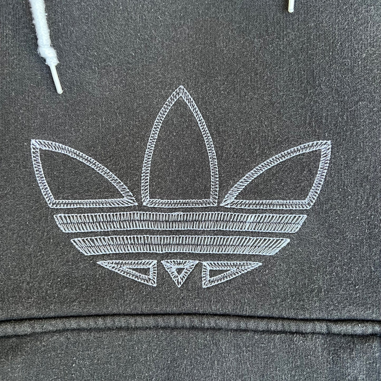 Vintage 90s Y2K Men's Adidas Black Trefoil Logo Boxy Heavyweight Hoodie - Medium