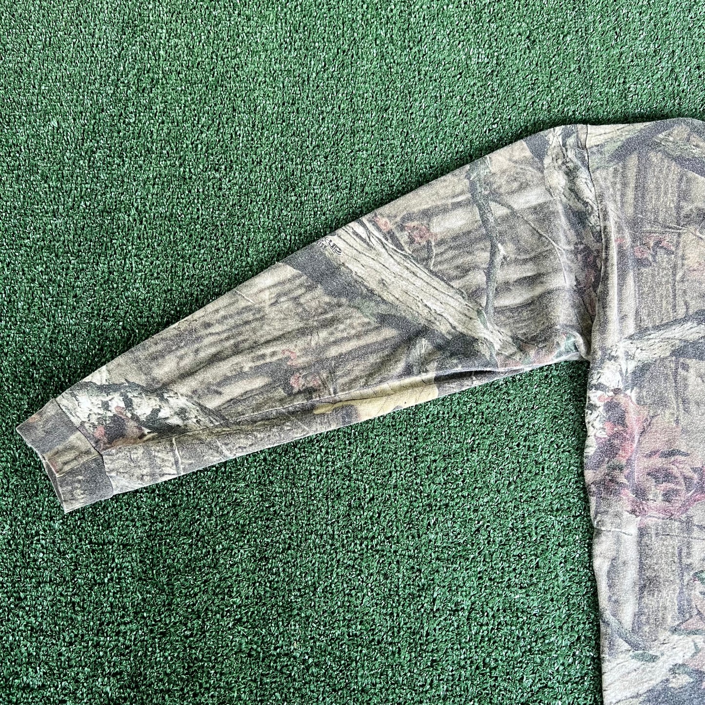 Y2K Redhead Mossy Oak Camouflage Boxy Pocket Long Sleeve T-Shirt - XL