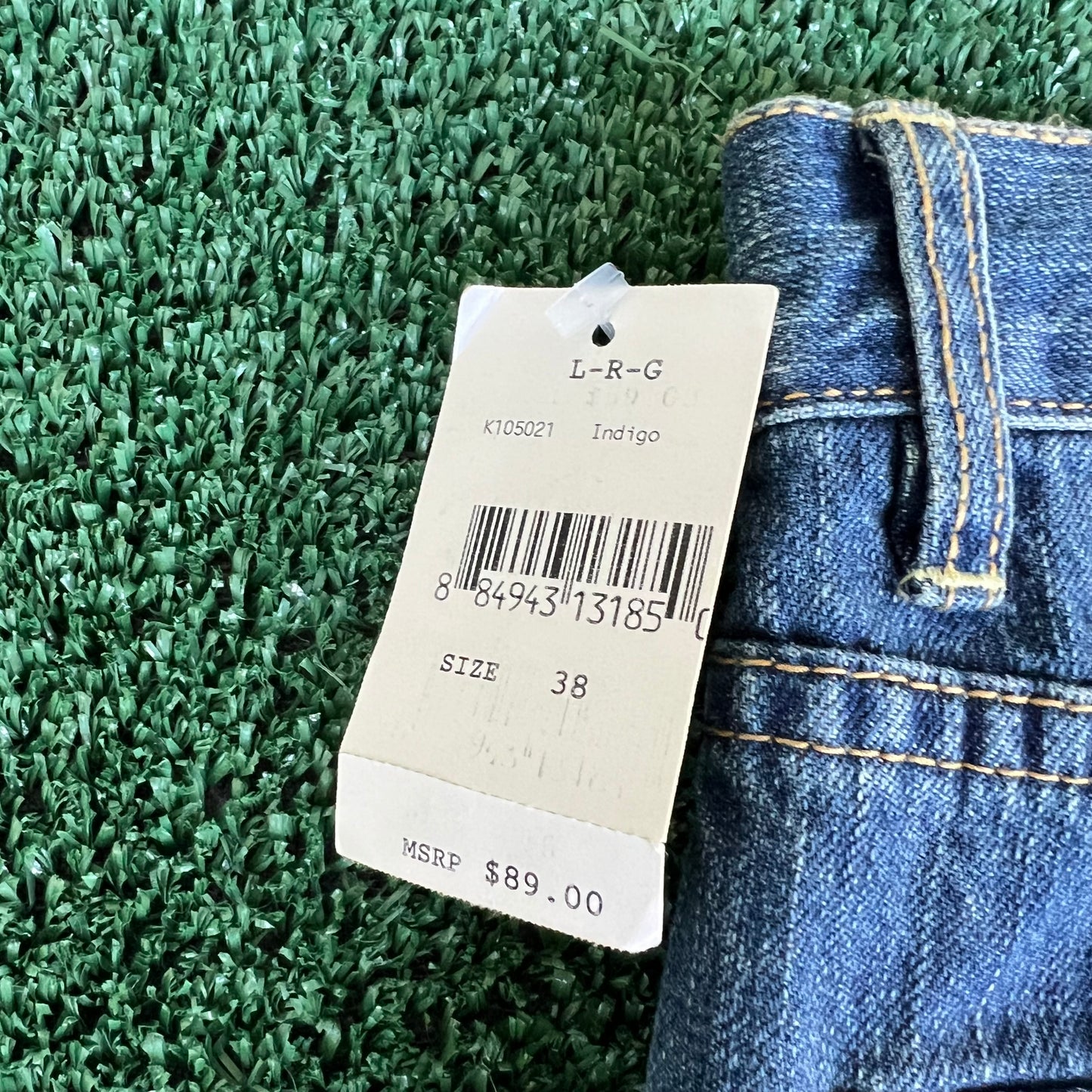 NWT Y2K LRG Baggy Flap Pocket Blue Jeans - 39x33.25" 19" Openings