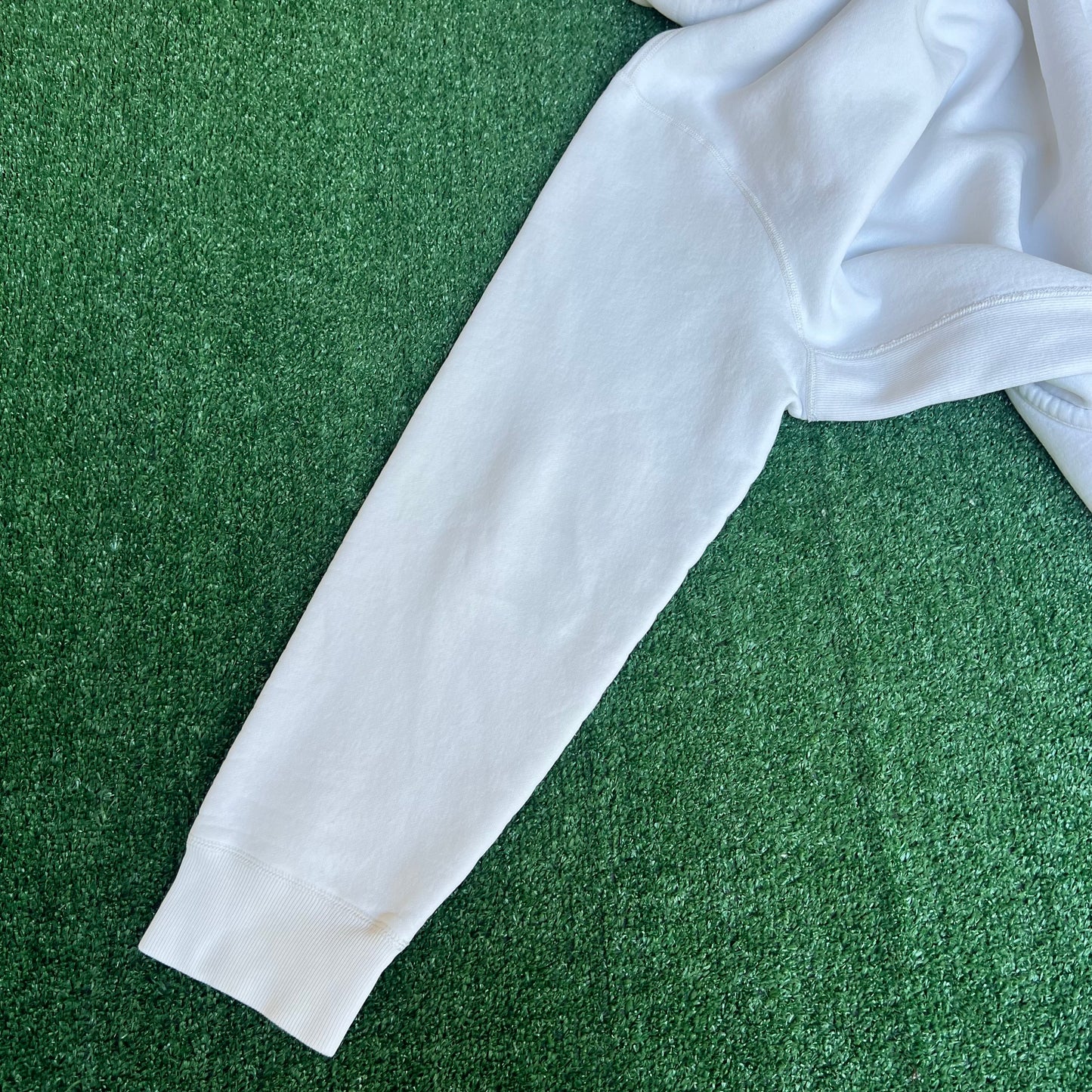 Vintage Y2K Mens Ambercrombie & Fitch White College Spellout Reverse Weave Hoodie - XL