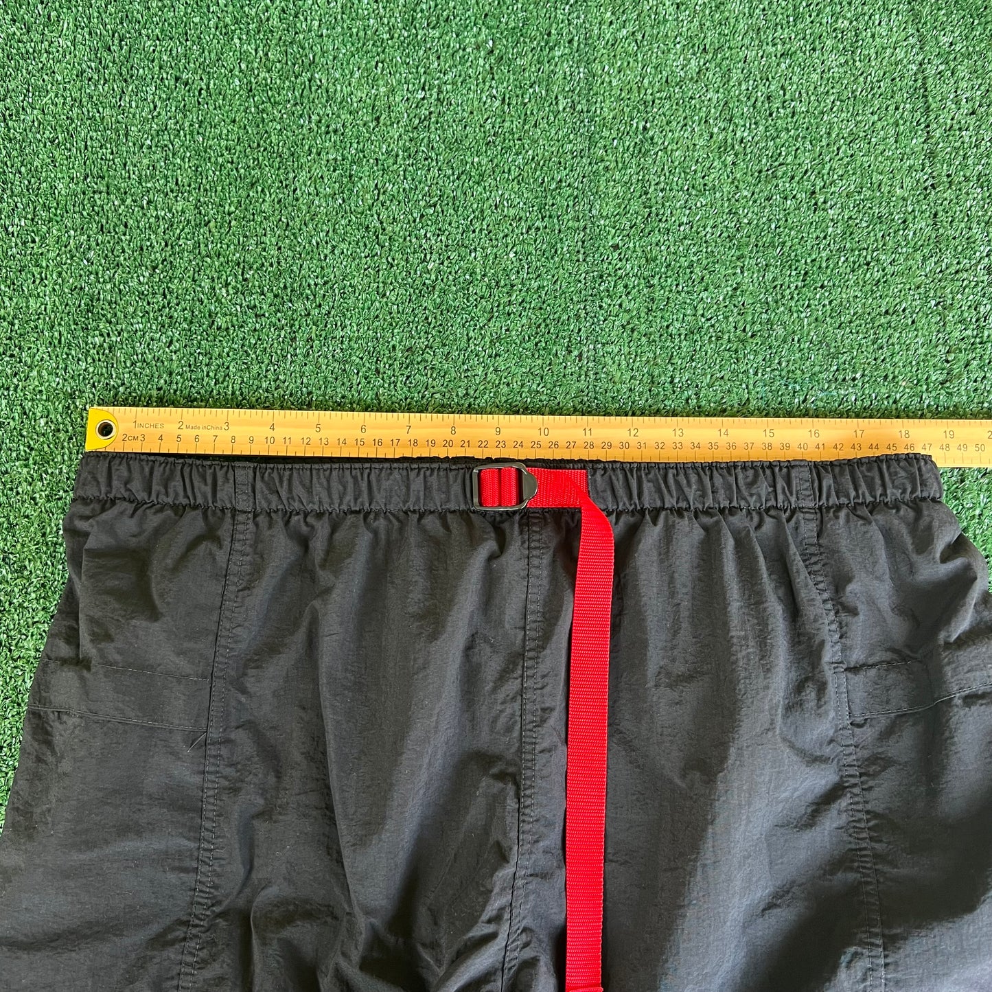 90s Marlboro Adventure Team Board Shorts Black Lined Swim Trunks - Large
