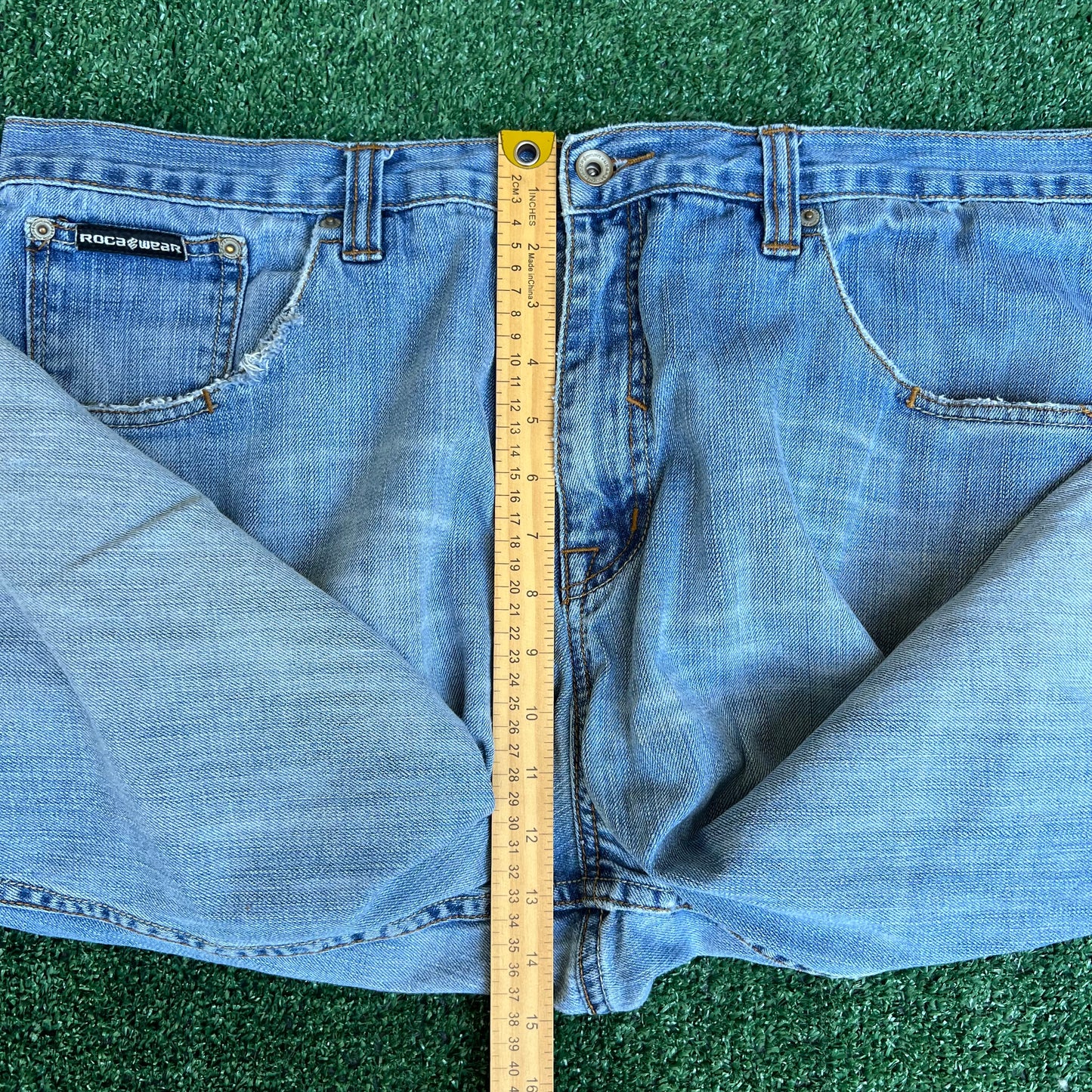 VTG Y2K Men's Rocawear Wide-Leg Baggy Blue Jeans 42x28" 22" Opens JNCO Style