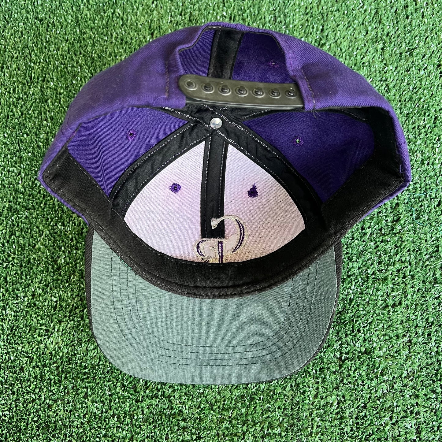 90s MLB Colorado Rockies Purple Black Snapback Hat