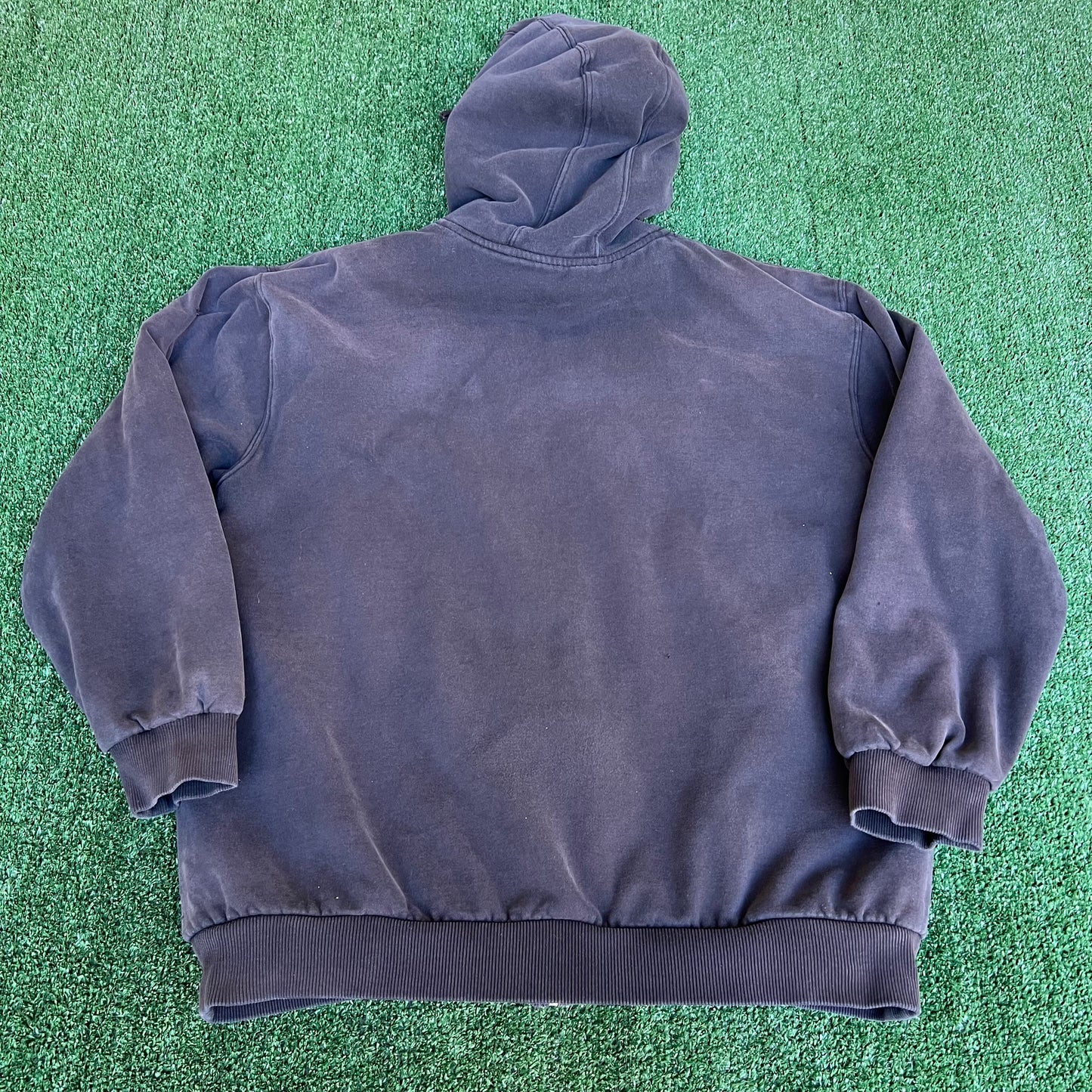 Vintage Y2K Men's Guide Series Heavyweight Fade Black Sherpa Lined Hoodie - Large