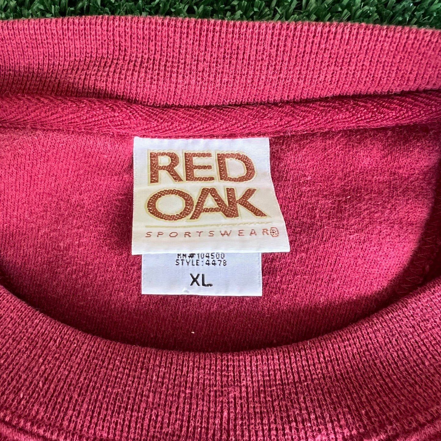90s Red Oak Florida State Seminoles FSU Garnet Embroidered Boxy Sweatshirt - XL
