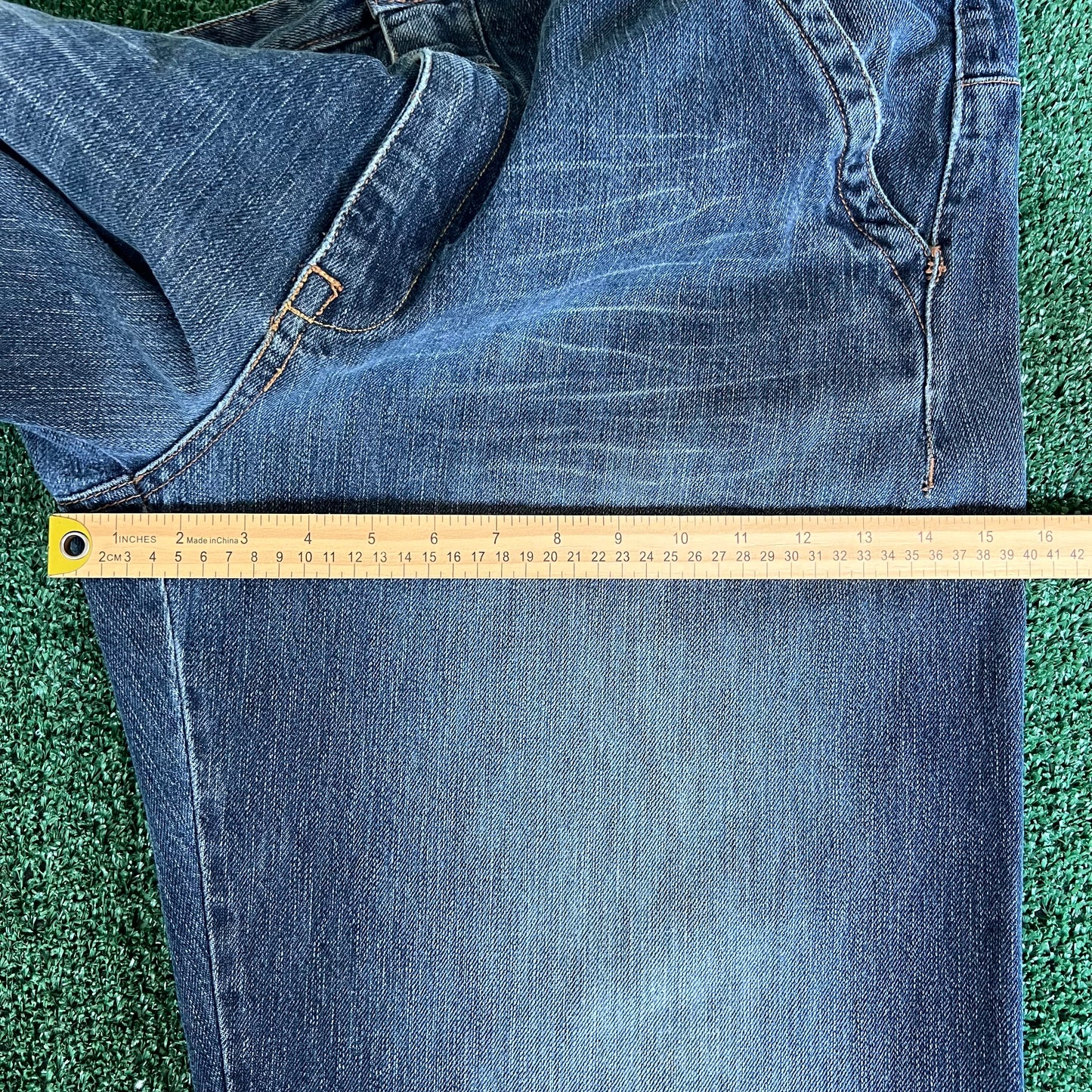Y2K Marithe Francois Girbaud MFG Distressed Baggy Wide-Leg Blue Jeans - 41x33.5" 21" Openings