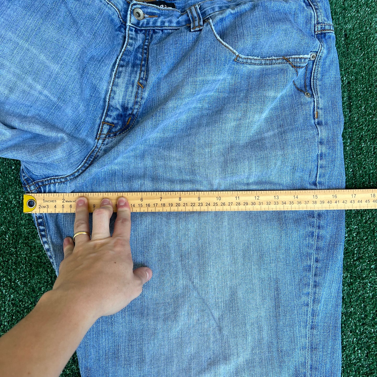 VTG Y2K Men's Rocawear Wide-Leg Baggy Blue Jeans 42x28" 22" Opens JNCO Style