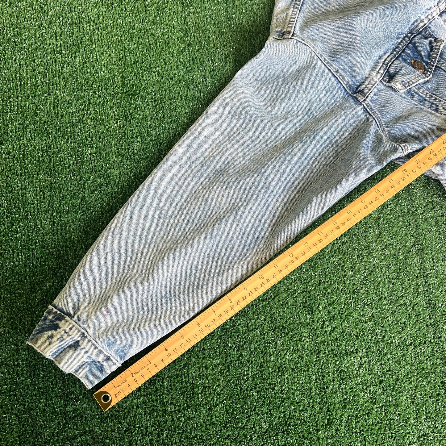 80s Levi's Type 3 Trucker USA Made Acid Wash Blue Jean Jacket - Large