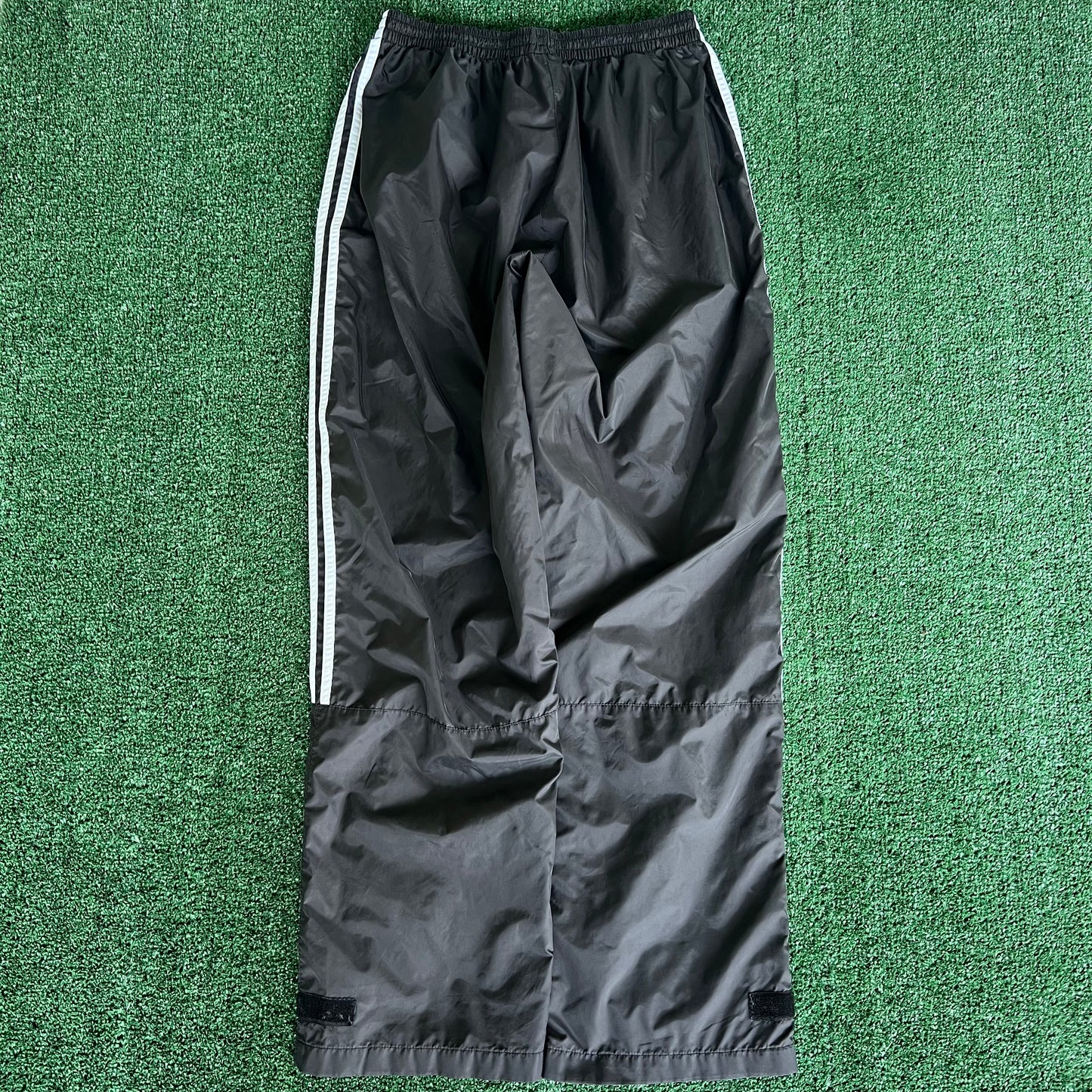 Y2K Adidas Black White Stripe Baggy Pants - XL 27.5x31.75" 19" Opening