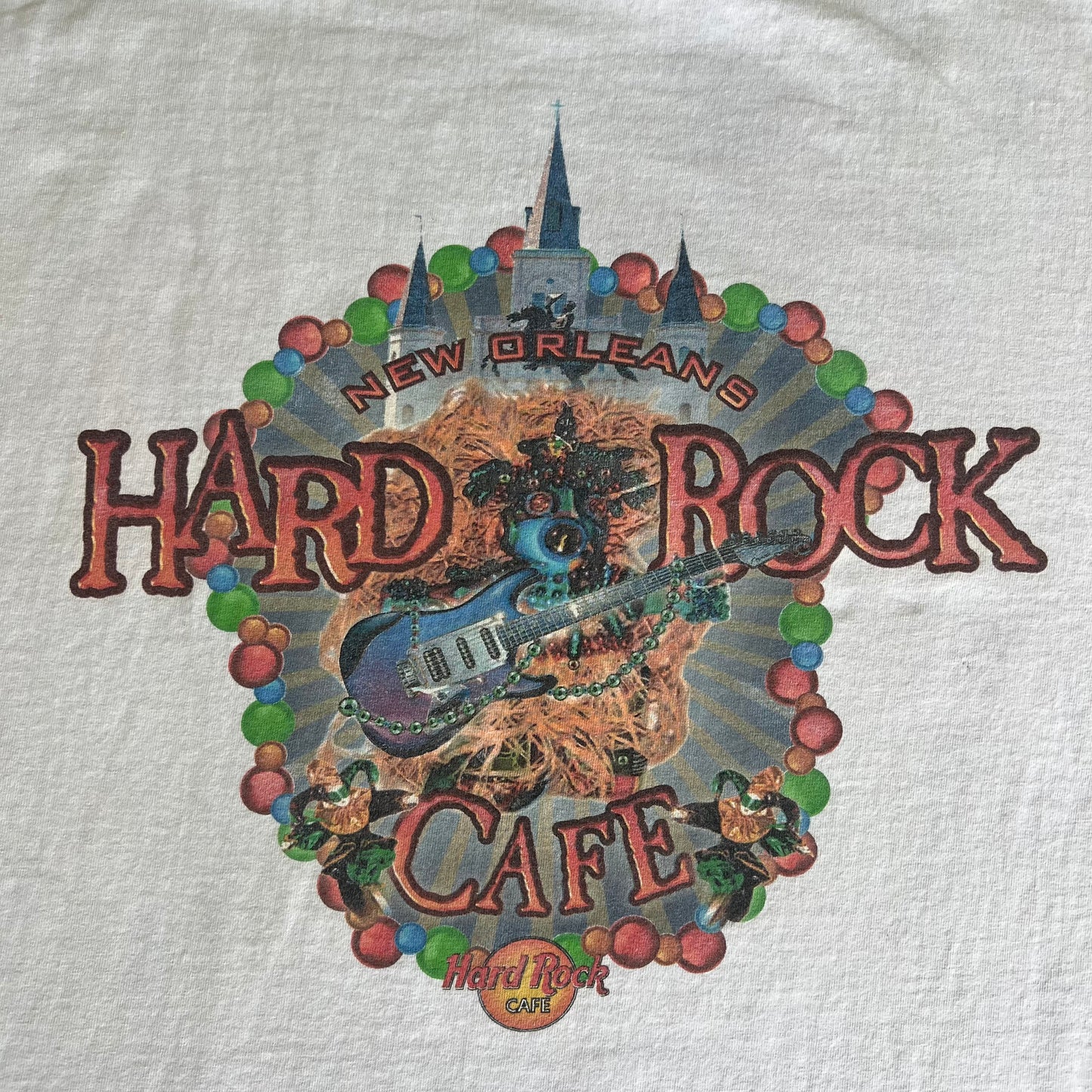 90s Hard Rock Cafe New Orleans White T-Shirt - XL