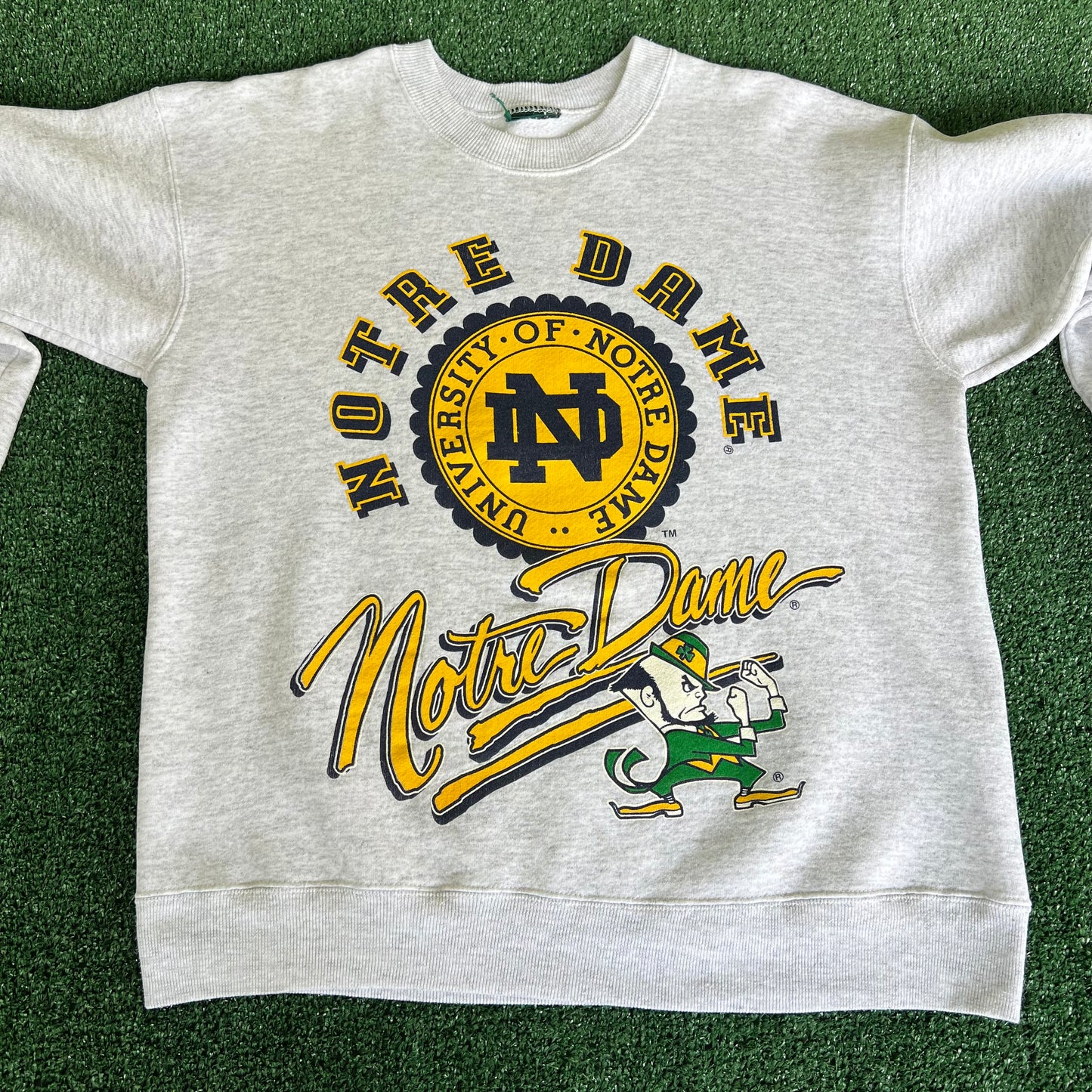 90s Notre Dame Fighting Irish Gray Sweatshirt - Medium