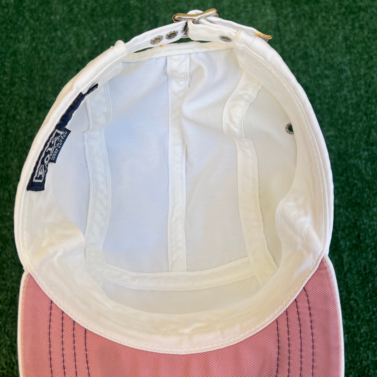 Vintage 90s Polo Ralph Lauren Polo Sport White 5 Panel Strapback Hat Cap USA