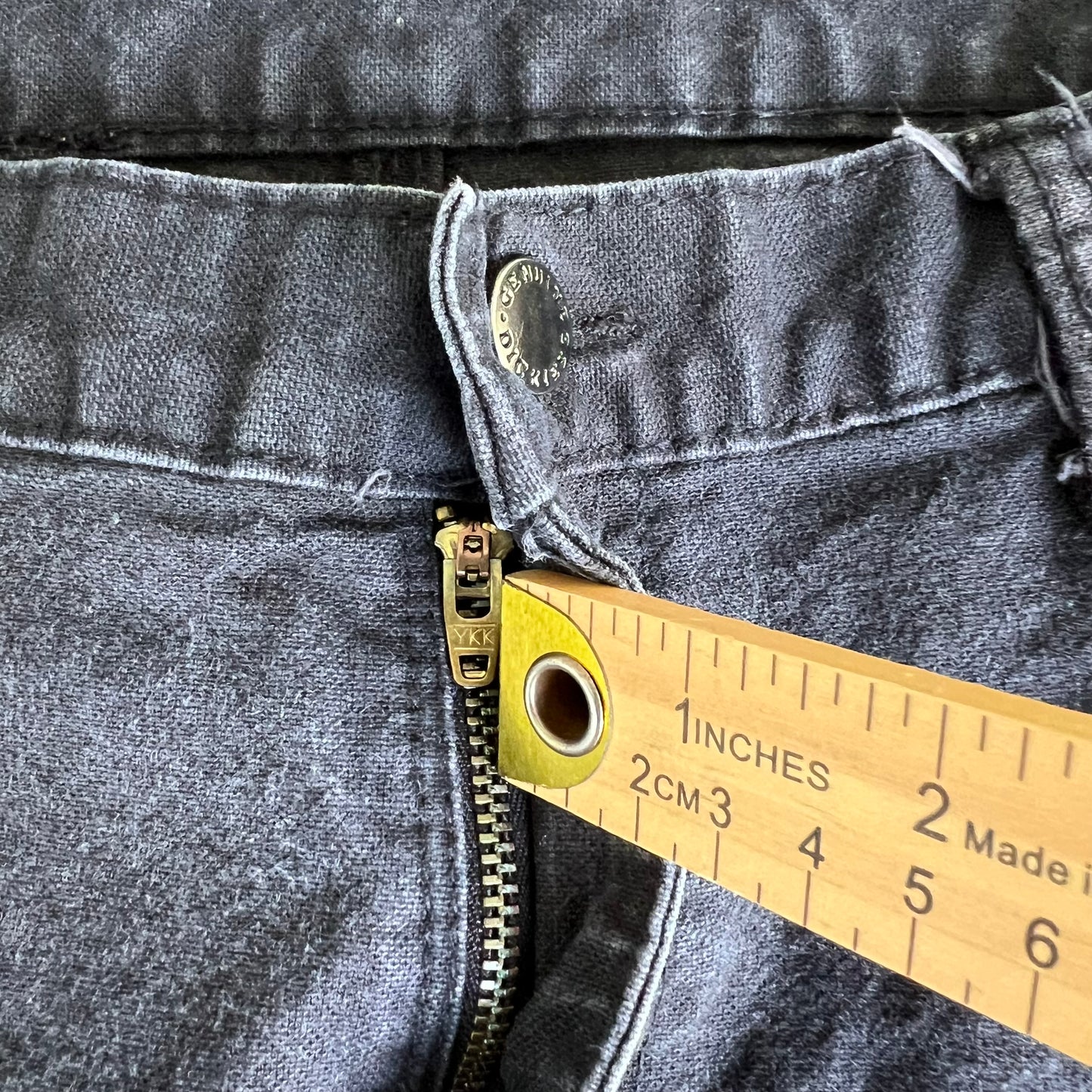 Dickies Carpenter Baggy Faded Black Canvas Pants - 35x32" 18" Openings