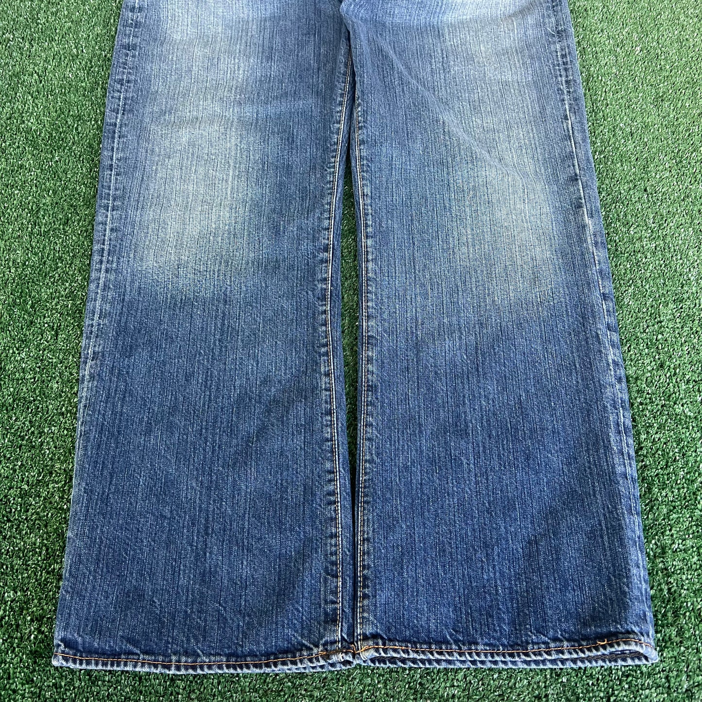 Y2K Ralph Lauren Ashmore Baggy Straight Blue Jeans - 38x30.5" 19" Openings