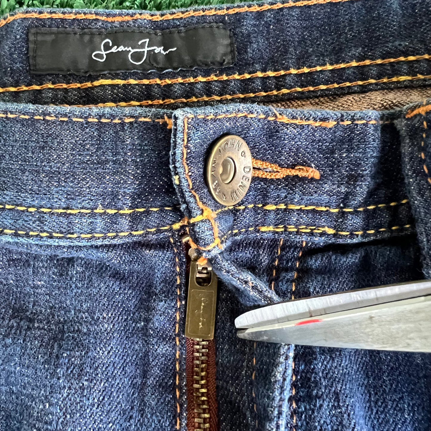 Y2K Men's Sean John Baggy Wide-Leg Indigo Jeans 37x32" 20" Opens JNCO Style