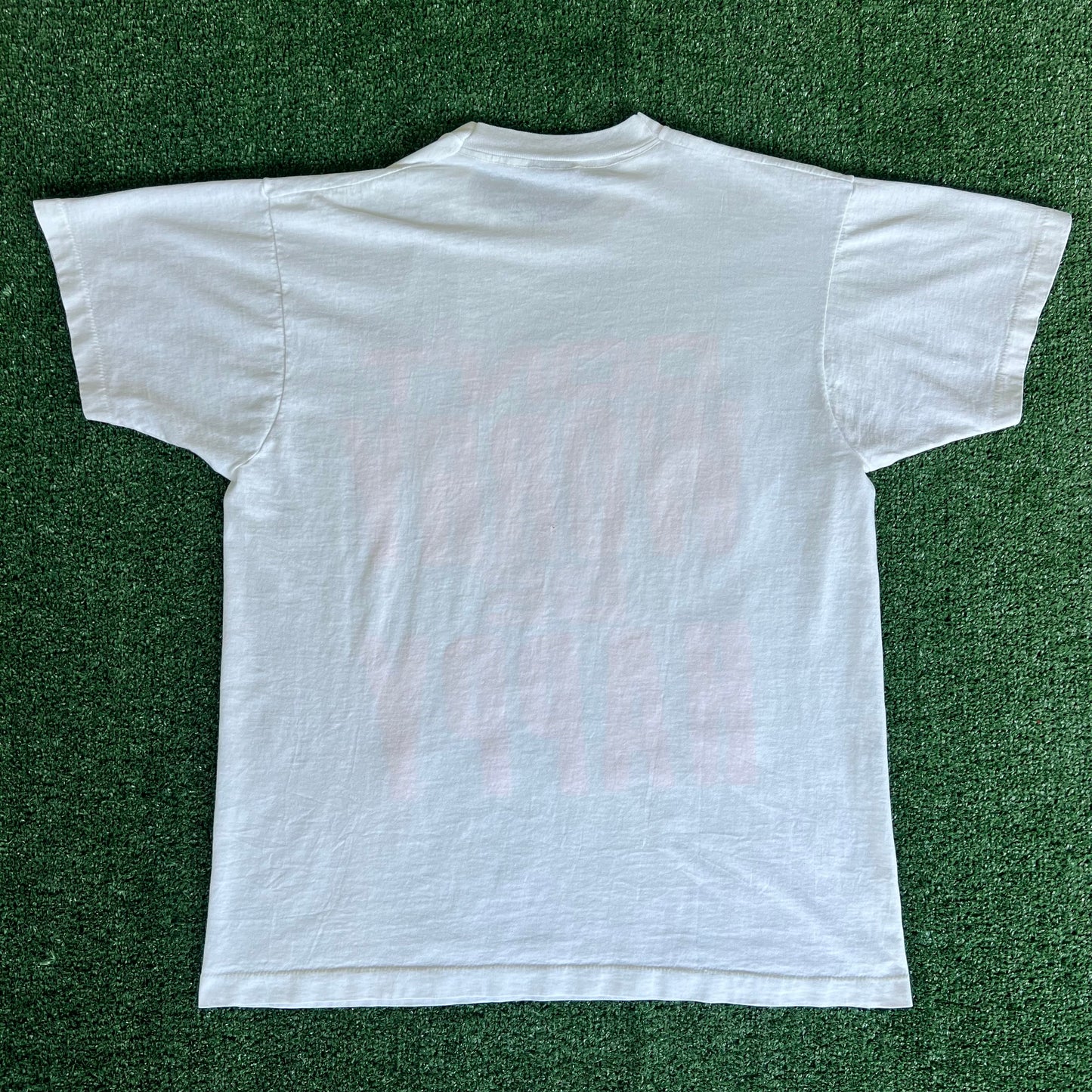 90s Bob Marley Raggae Music "Don't Worry Be Happy" White Orange T-Shirt - XL