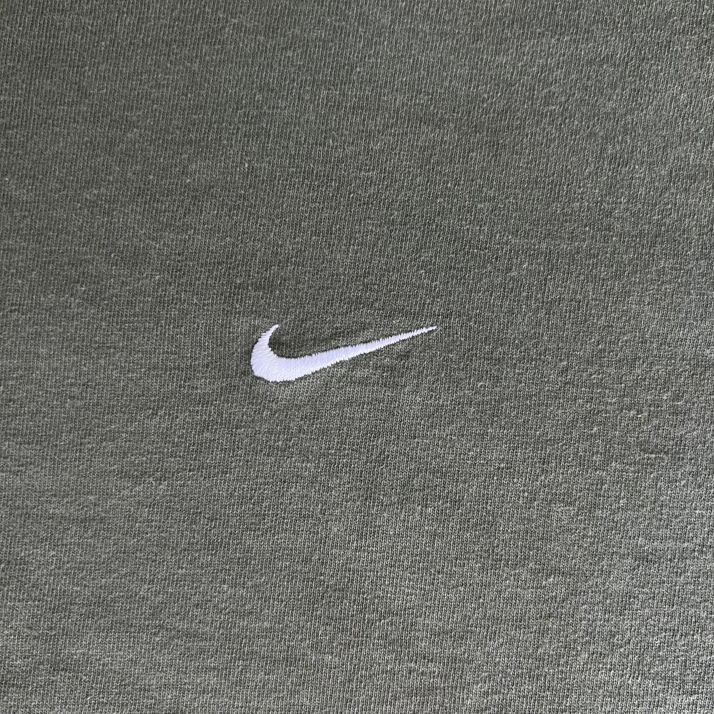 90s Nike White Tag Mini Swoosh Essential Olive Green T-Shirt - XL