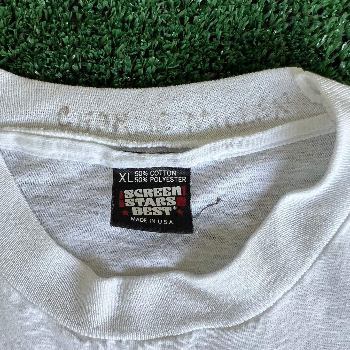 90s Bob Marley Raggae Music "Don't Worry Be Happy" White Orange T-Shirt - XL