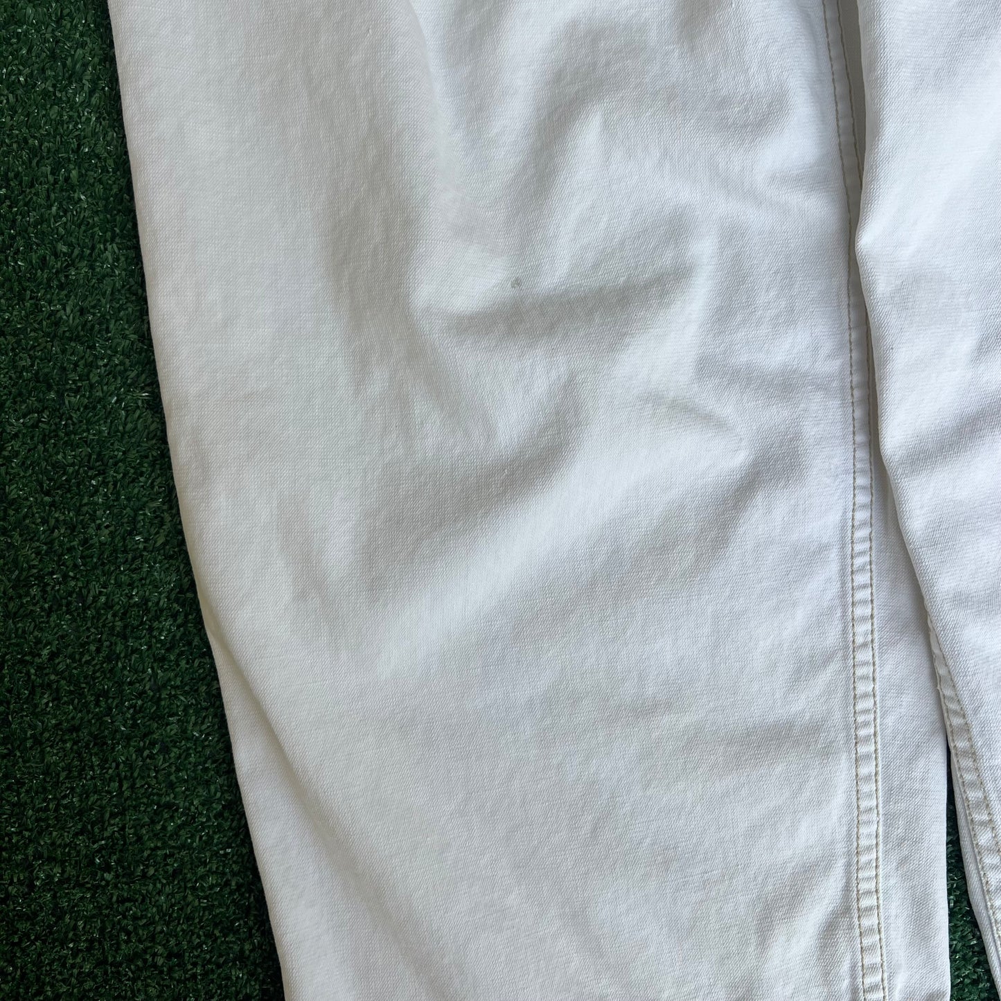 VTG 90s Y2K Men Karl Kani Wide-Leg Baggy White Jeans - 38x27" 20" Opens JNCO Style