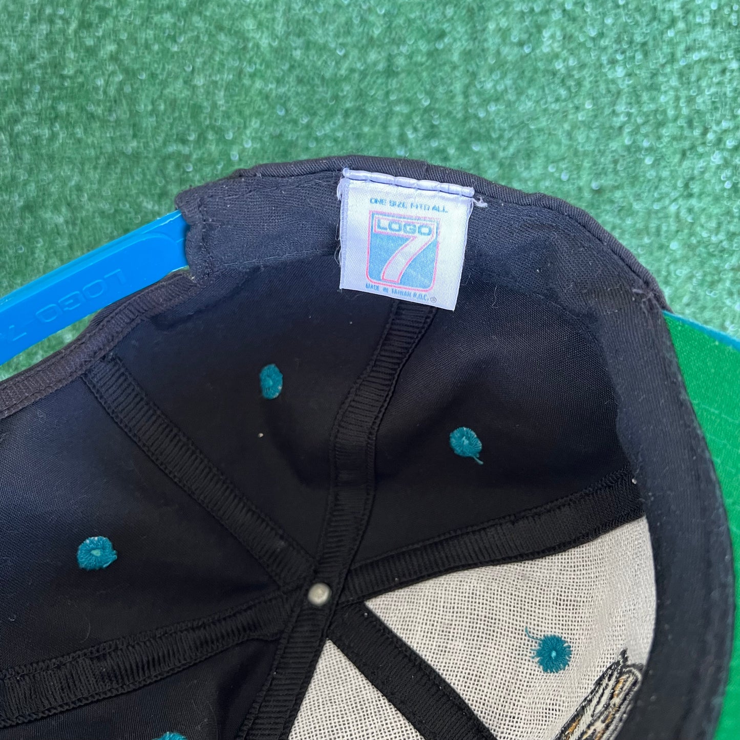 90s Logo 7 NFL Jacksonville Jaguars Black Snapback Hat