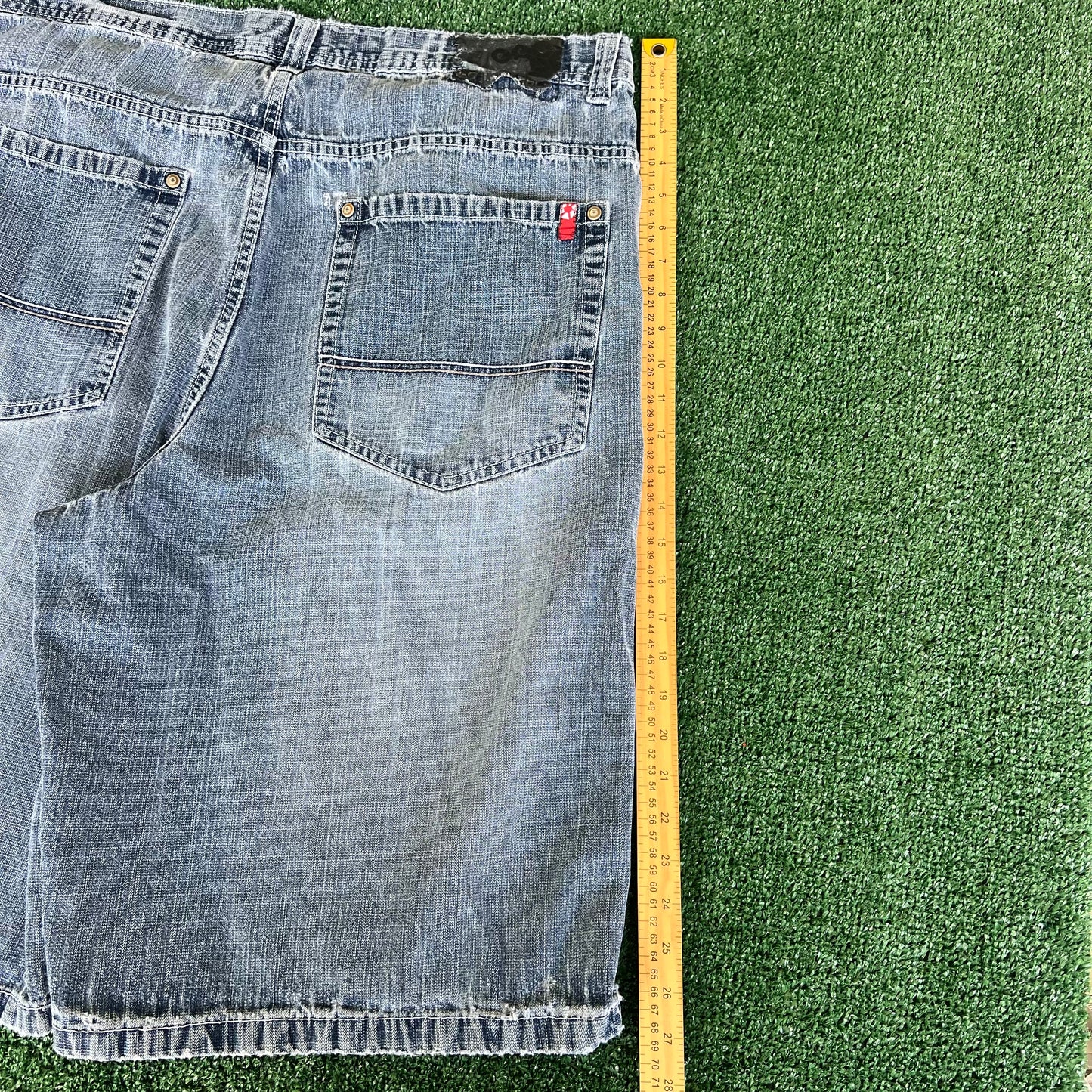 Y2K Southpole Baggy Light Wash Distressed Blue Jean Shorts - 41x13.25"