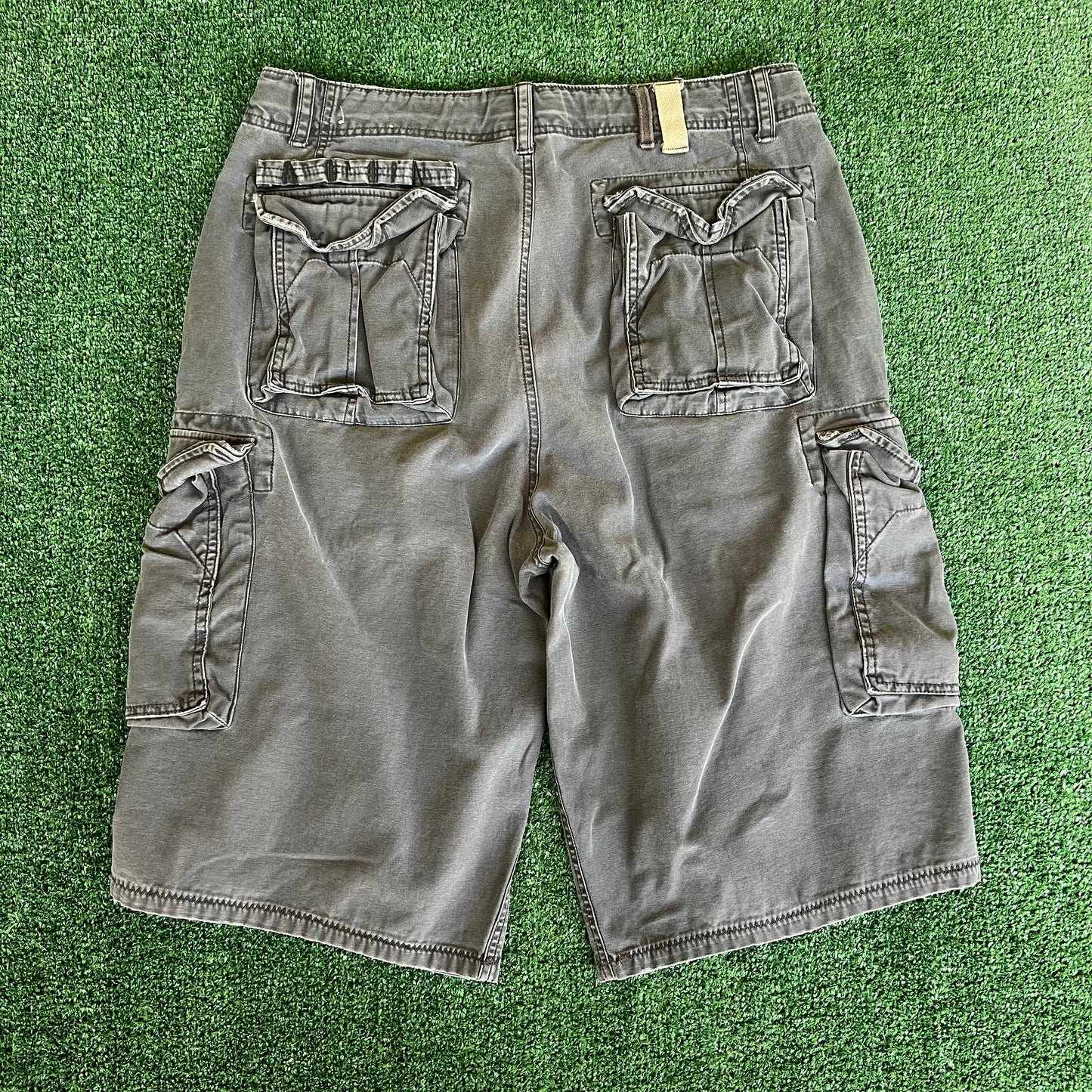 Y2K Ecko Unltd. Skate Baggy Gray Canvas Cargo Shorts - 36x14.5"