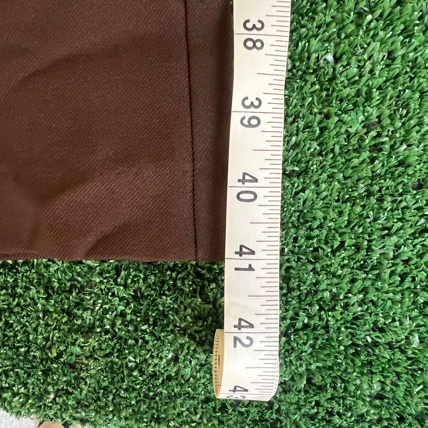 Vintage 70s Mens Polyester Disco Big Bell Bottoms Dark Brown - 33x30" 24" Openings