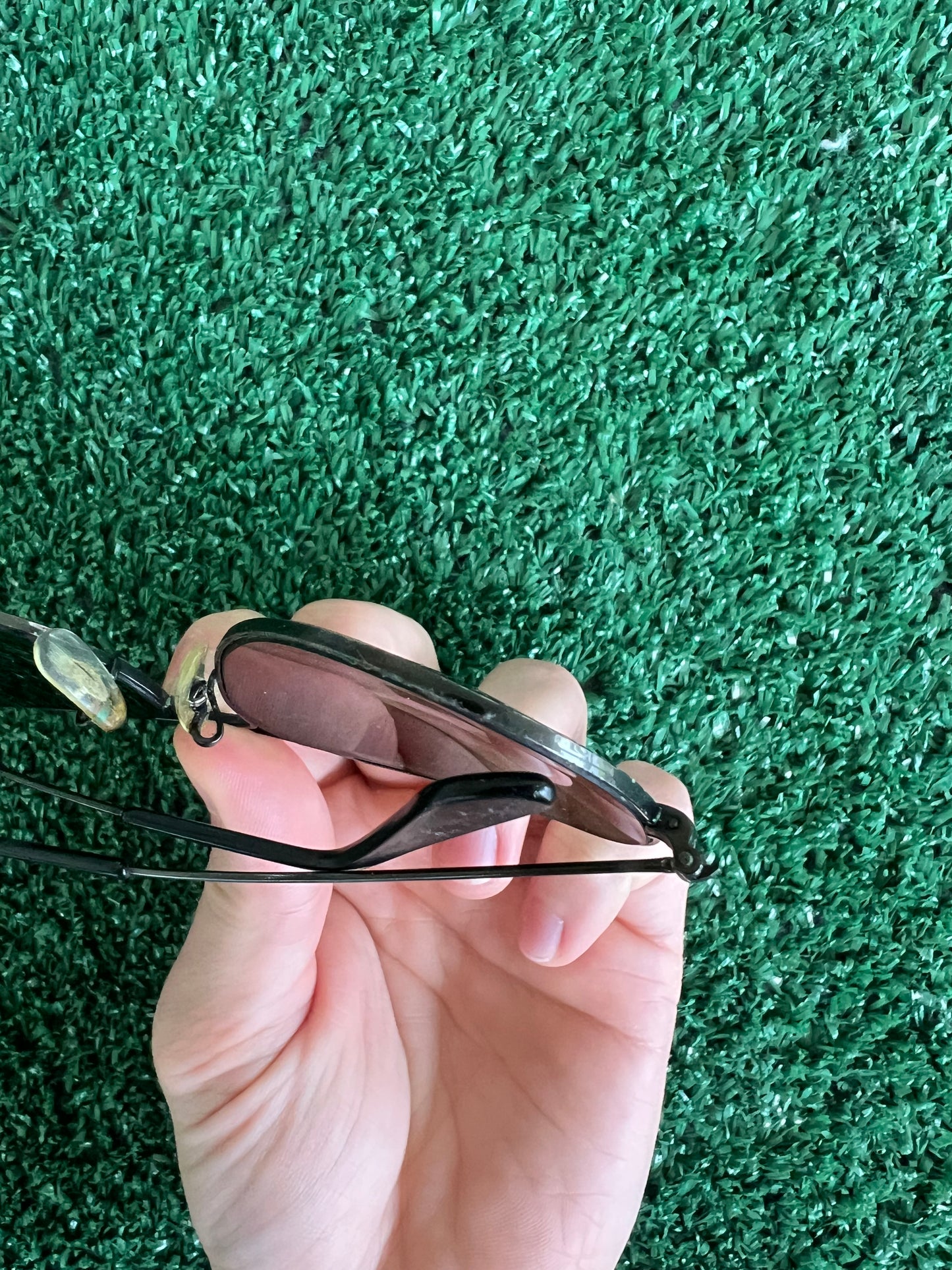 80s Ray-Ban Bausch & Lomb Black Frame Black Glass Lens Aviators 58-14 W Case