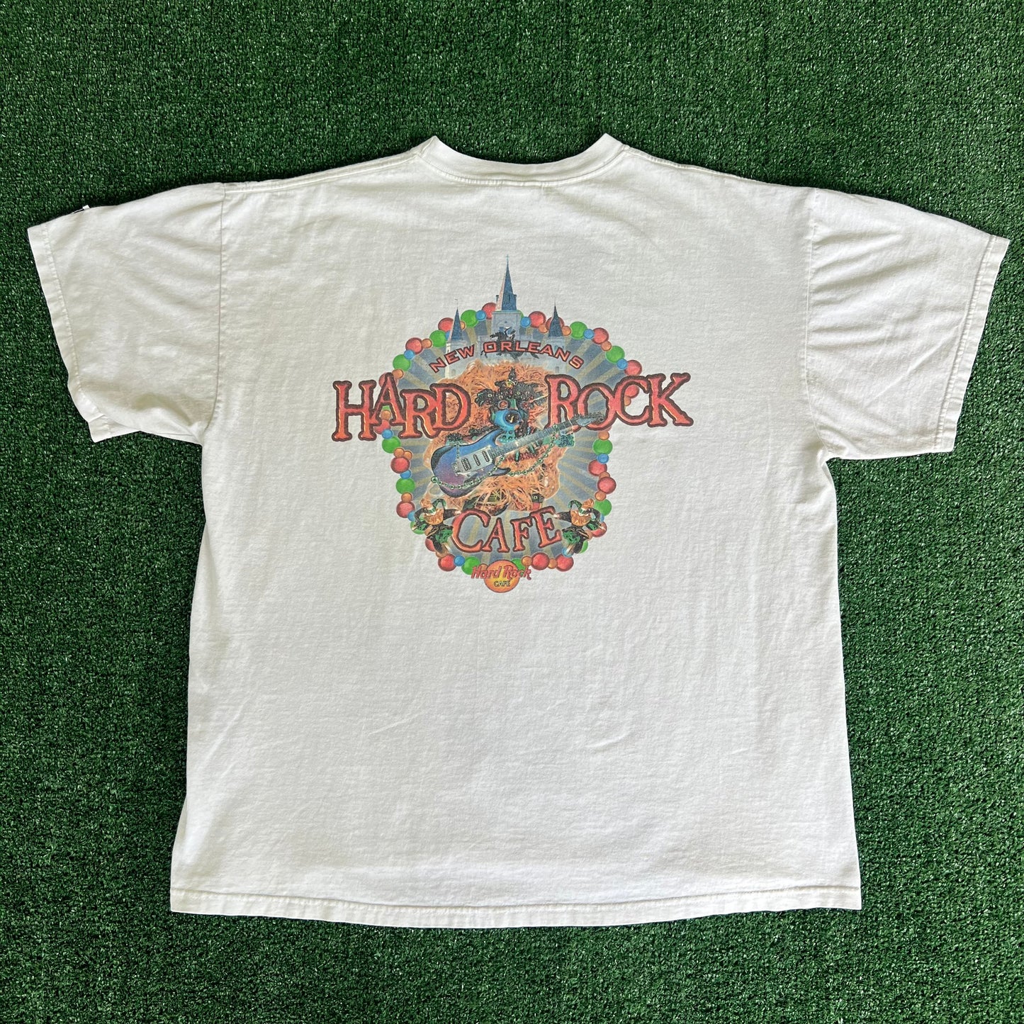 90s Hard Rock Cafe New Orleans White T-Shirt - XL