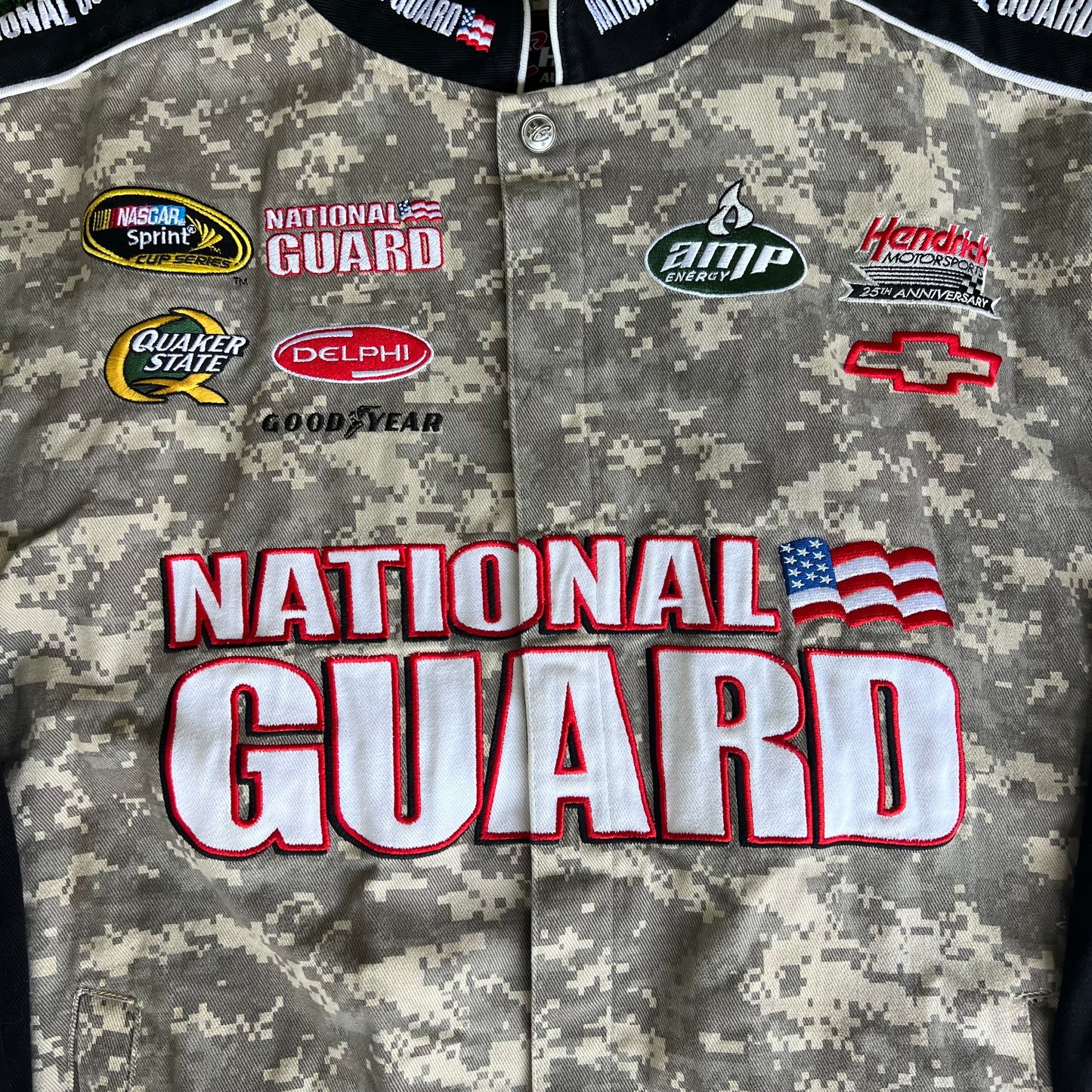 Y2K Chase Nascar Dale Jr. National Guard Digital Camo Jacket XL