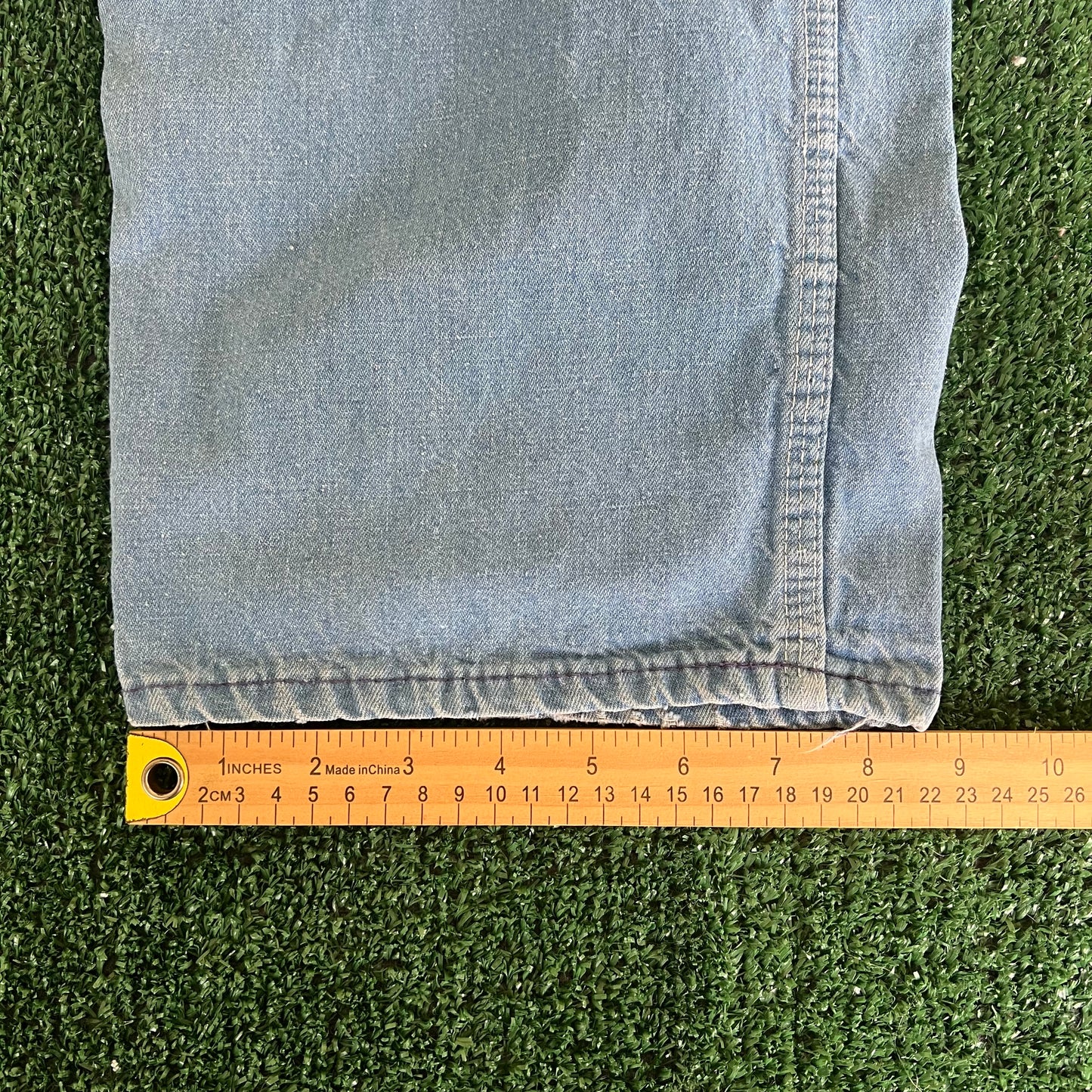 60s Washington Dee Cee Sanforized Light Blue Denim Jean Overalls - 29x27.5