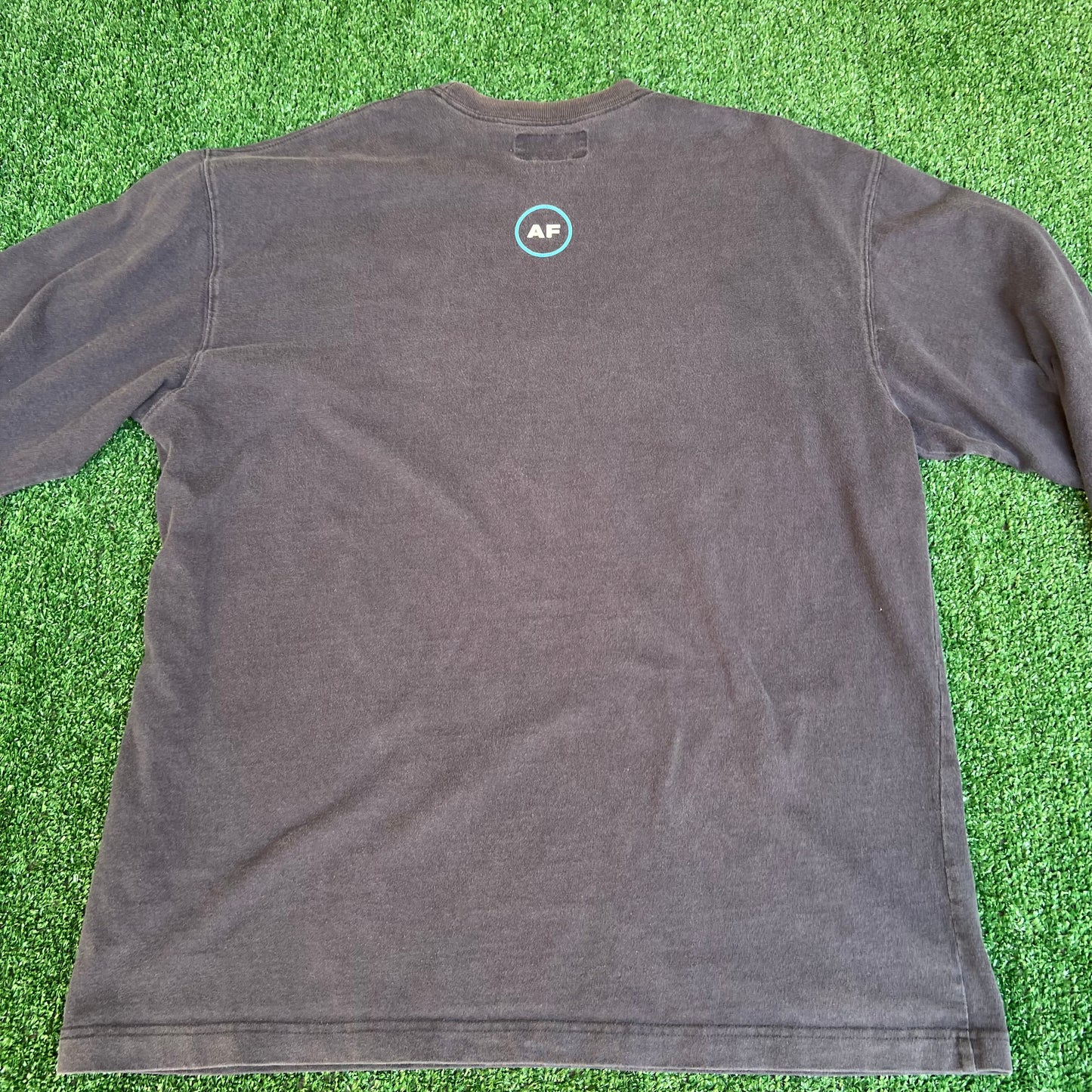 Vintage Y2K Abercrombie & Fitch AF Navy Blue Spellout Long Sleeve T-Shirt - Medium