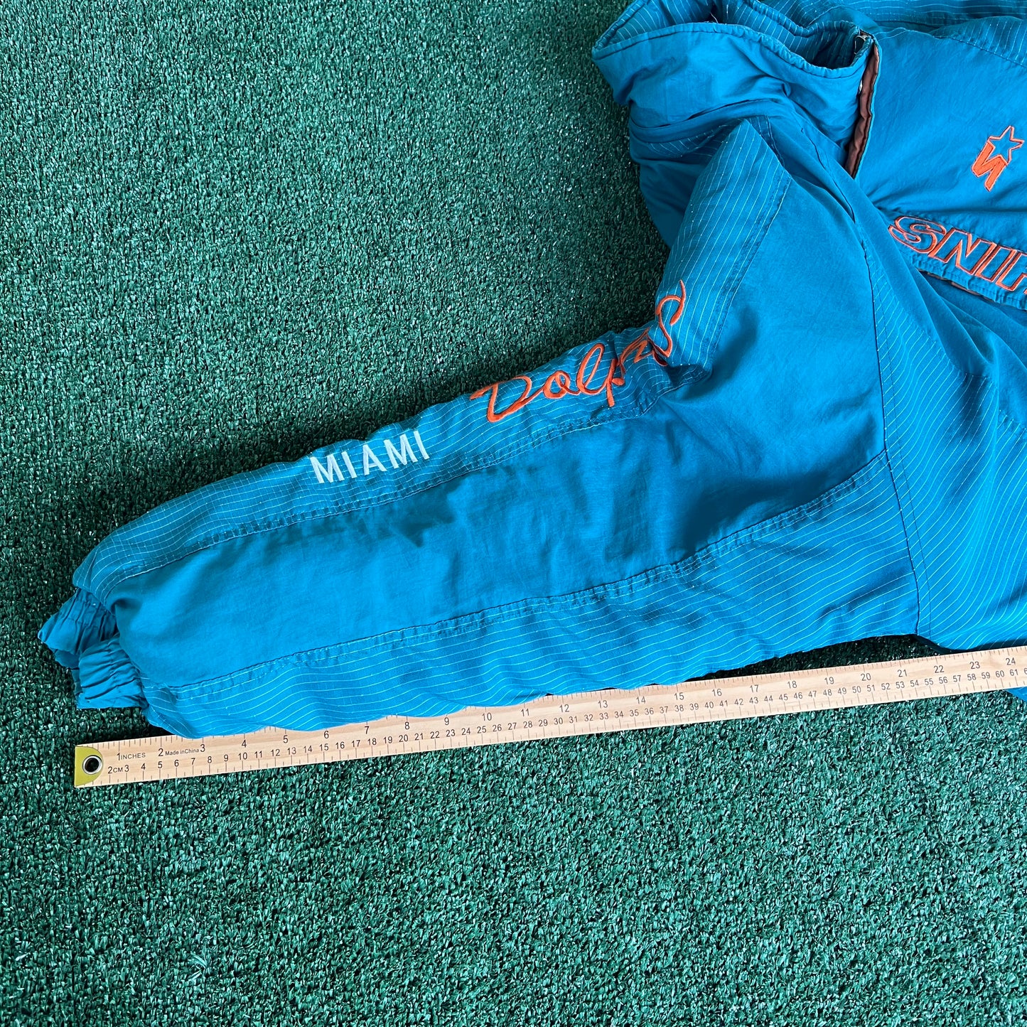 90s Starter NFL Miami Dolphins Teal Puffer Coat - XL