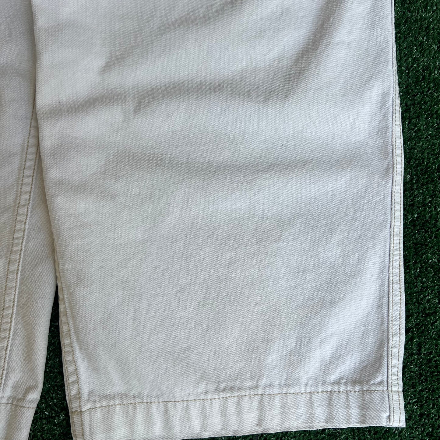 VTG 90s Y2K Men Karl Kani Wide-Leg Baggy White Jeans - 38x27" 20" Opens JNCO Style