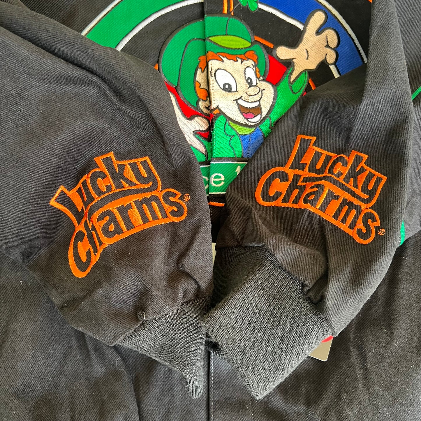 Y2K NOS Nascar Lucky Charms Black Racing Jacket - 2XL